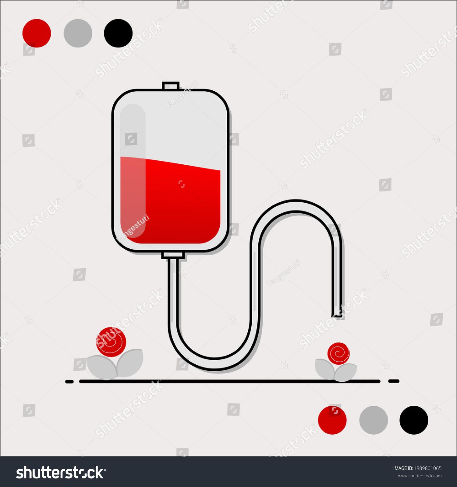 Blood Transfusion Illustration Little Flowers Grey Stock Illustration ...