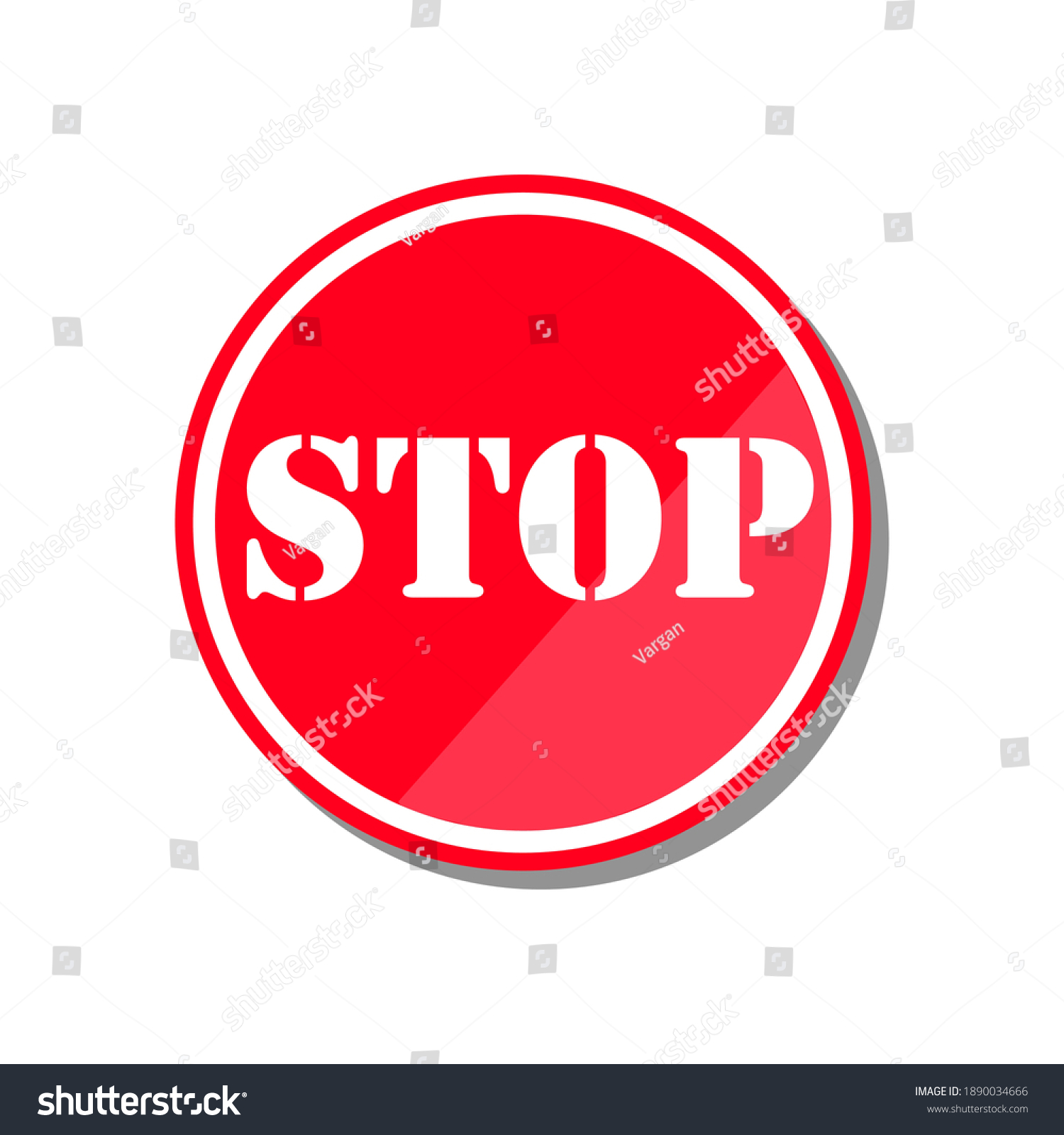 Red Stop Sign On White Background Stock Vector (Royalty Free ...