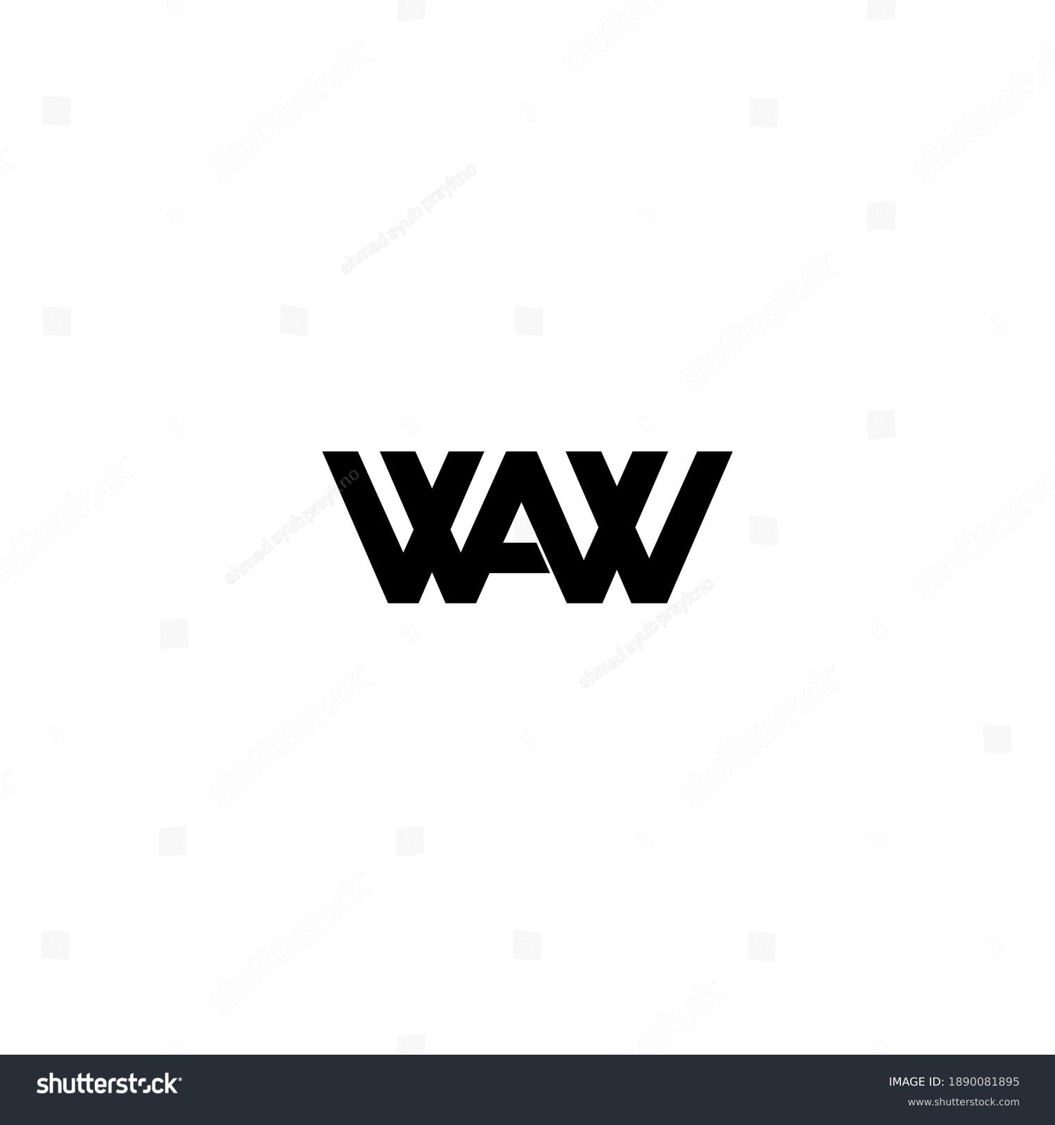 Waw Letter Original Monogram Logo Design Stock Vector (Royalty Free ...