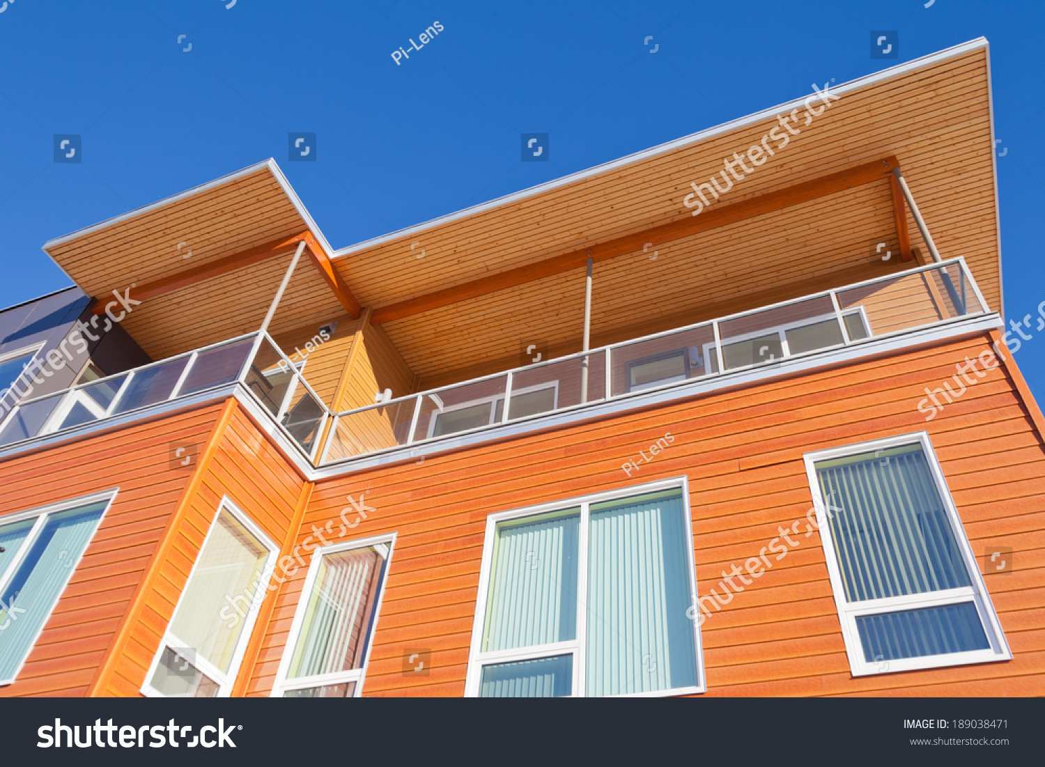 Upper Storey Detail Timber Clad Apartment Stock Photo 189038471
