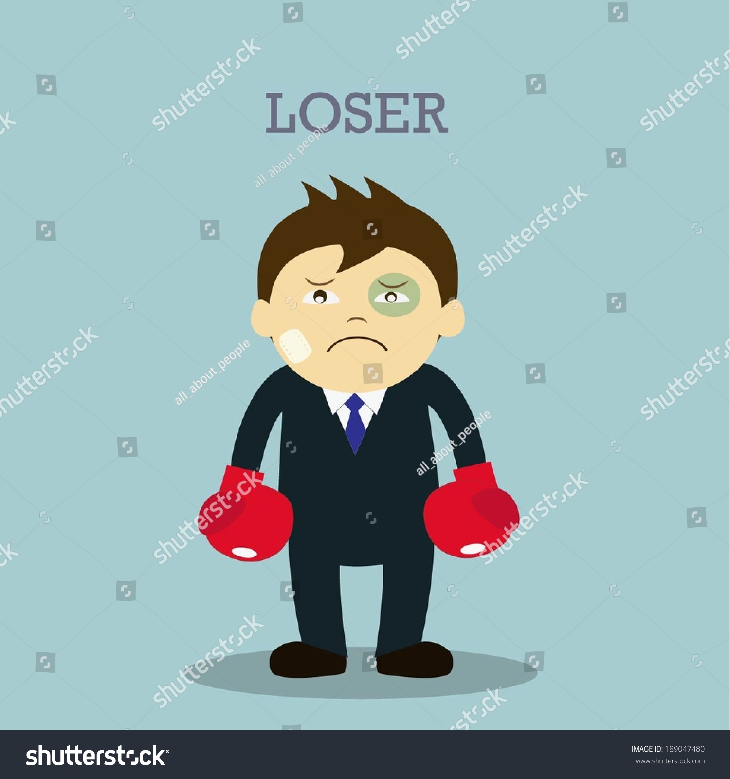 Vector Illustration Loser Business Man Cartoon Stock Vector (Royalty ...