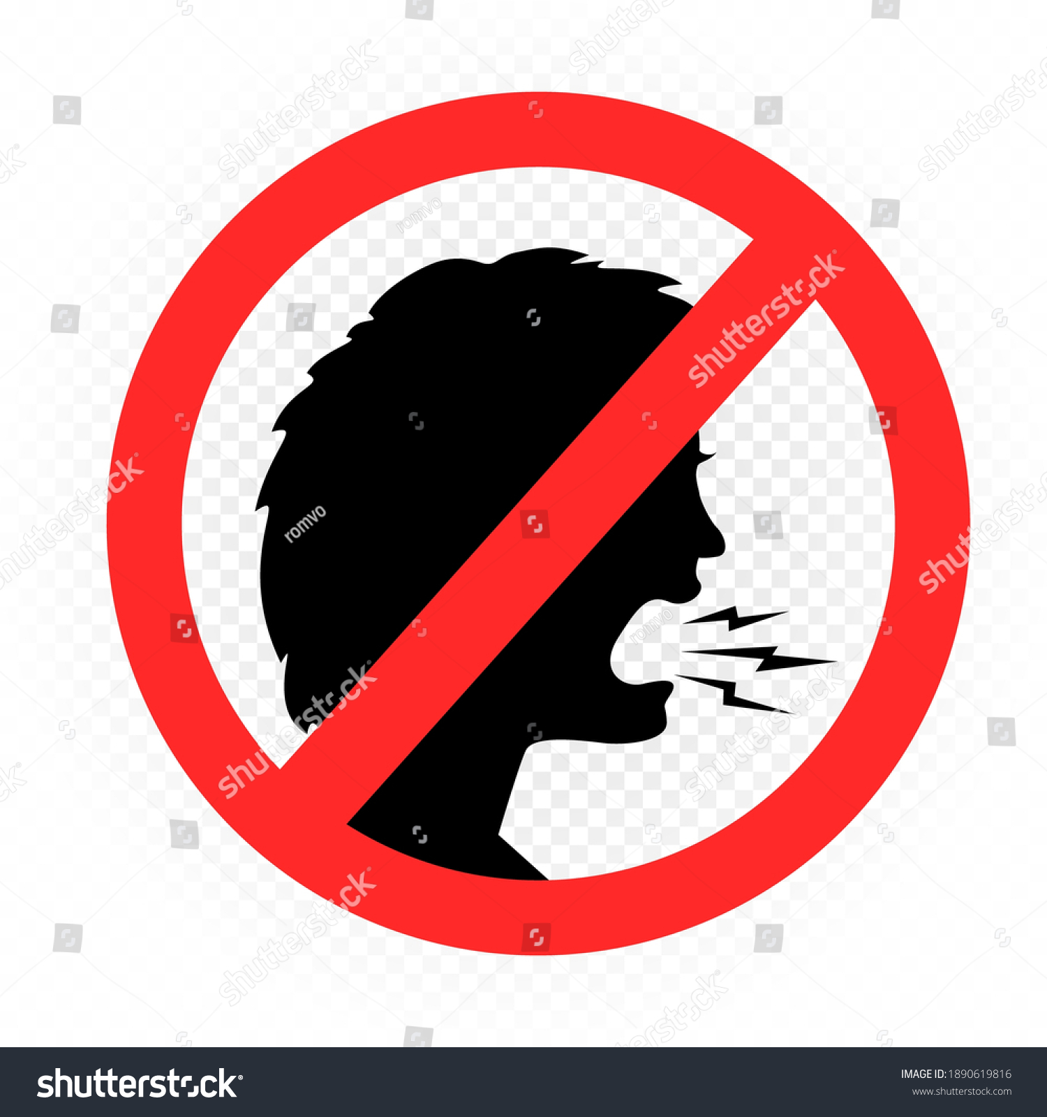 Do Not Shout Woman Prohibition Sign Stock Vector (Royalty Free ...