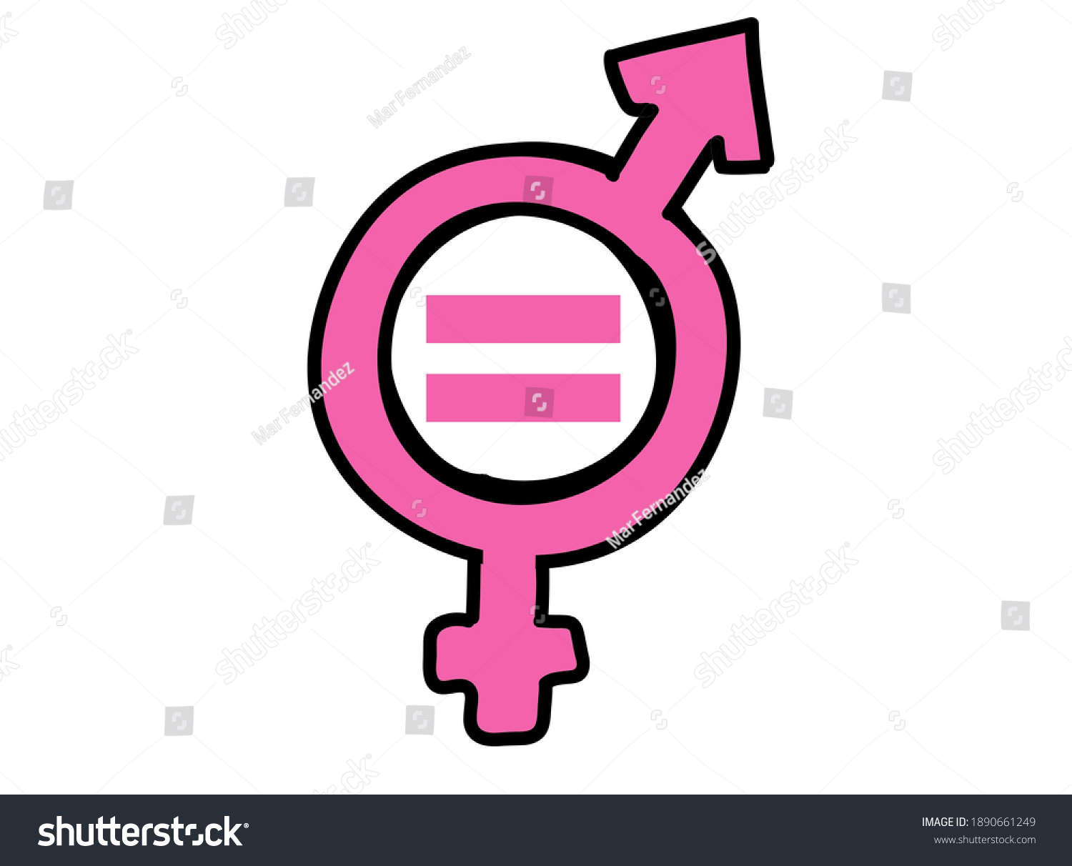 Gender Equality Concept Icon Pink Blue Stock Illustration 1890661249 ...