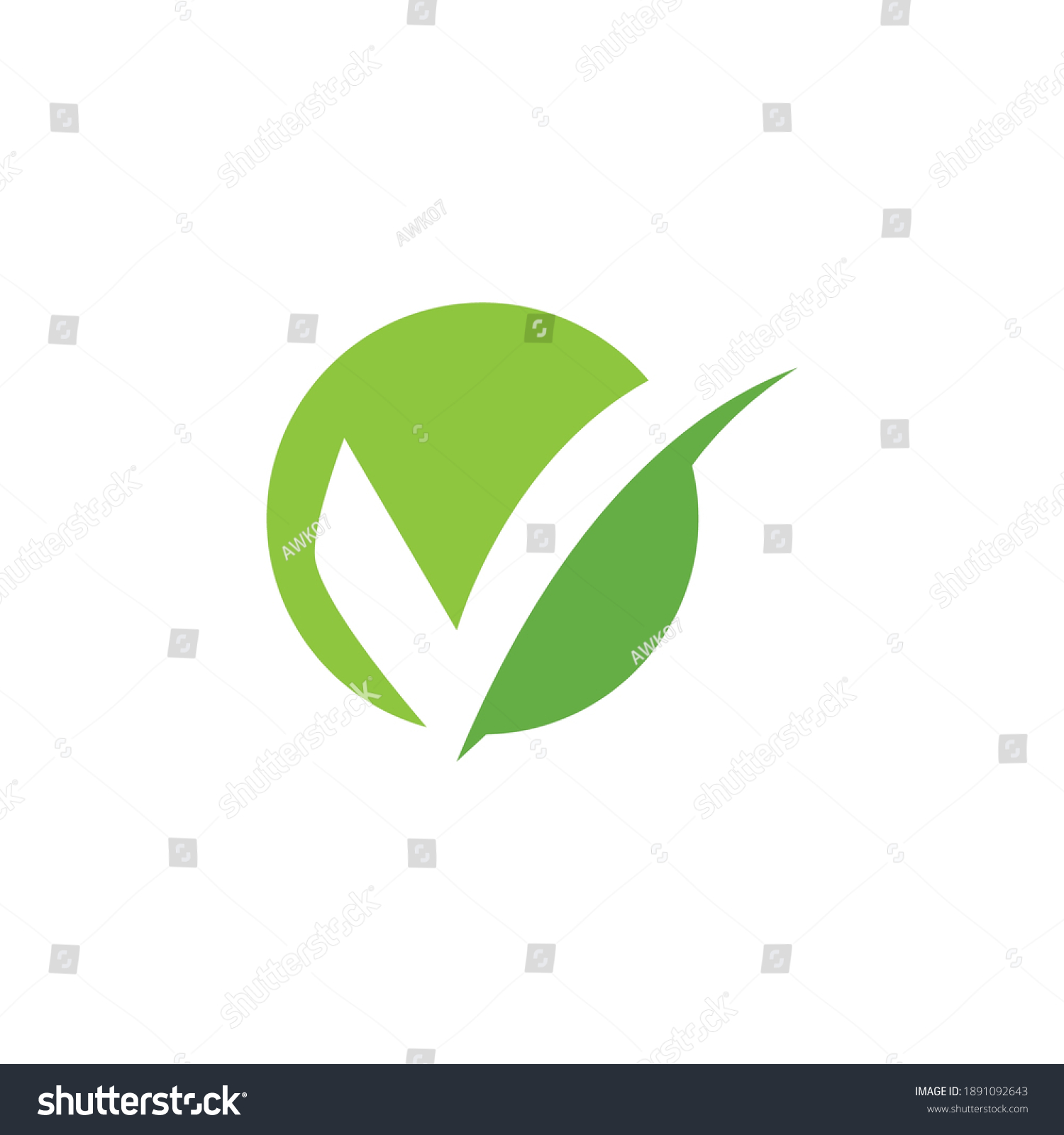 Check Mark V Letter Logo Design Stock Vector (Royalty Free) 1891092643 ...