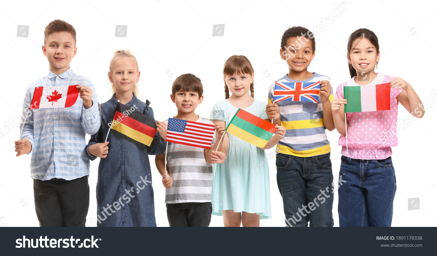 Little Pupils Language School On White Stock Photo 1891178338 ...