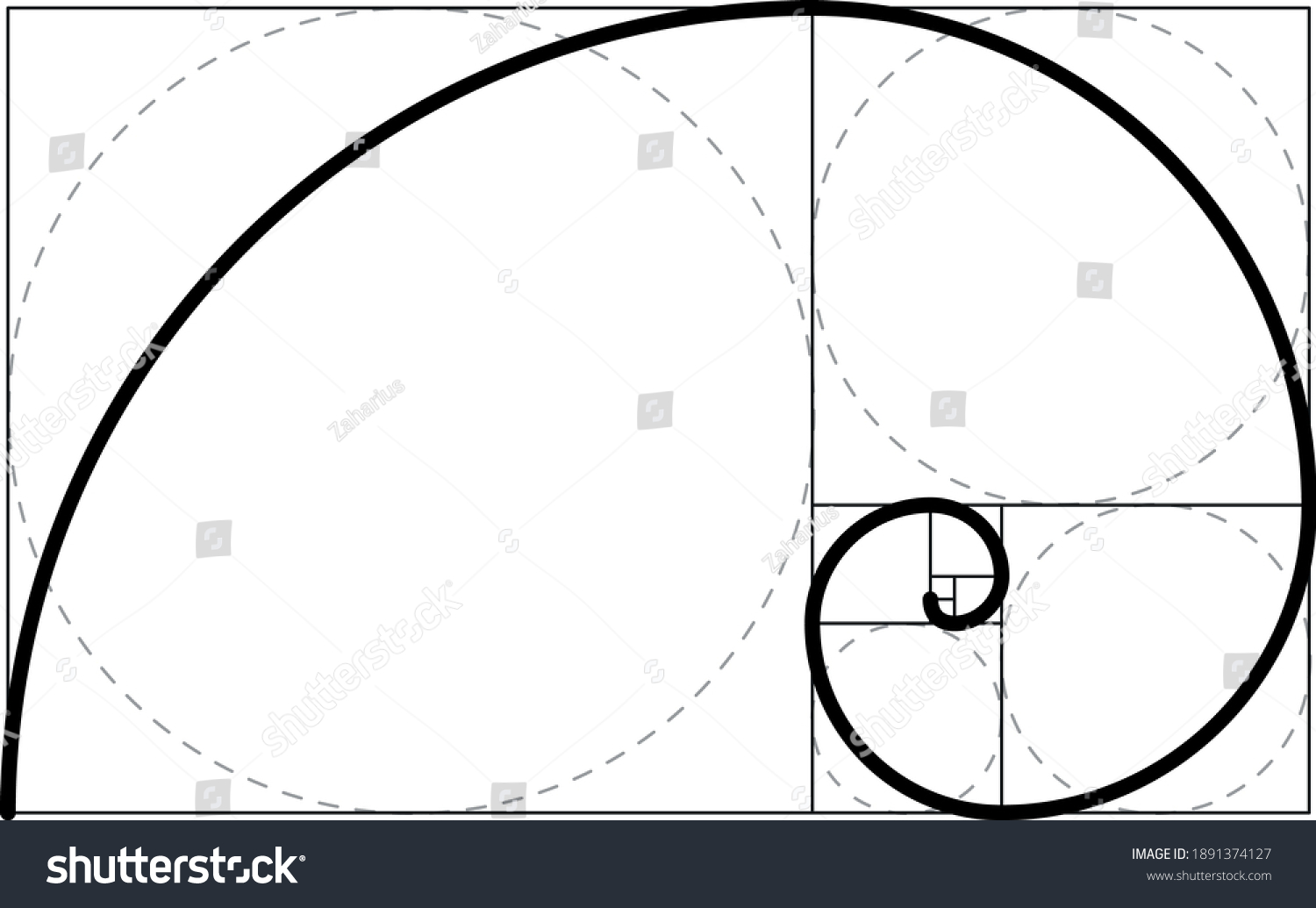 Golden Ratio Rule Constructing Perfect Picture Stock Vector (Royalty ...