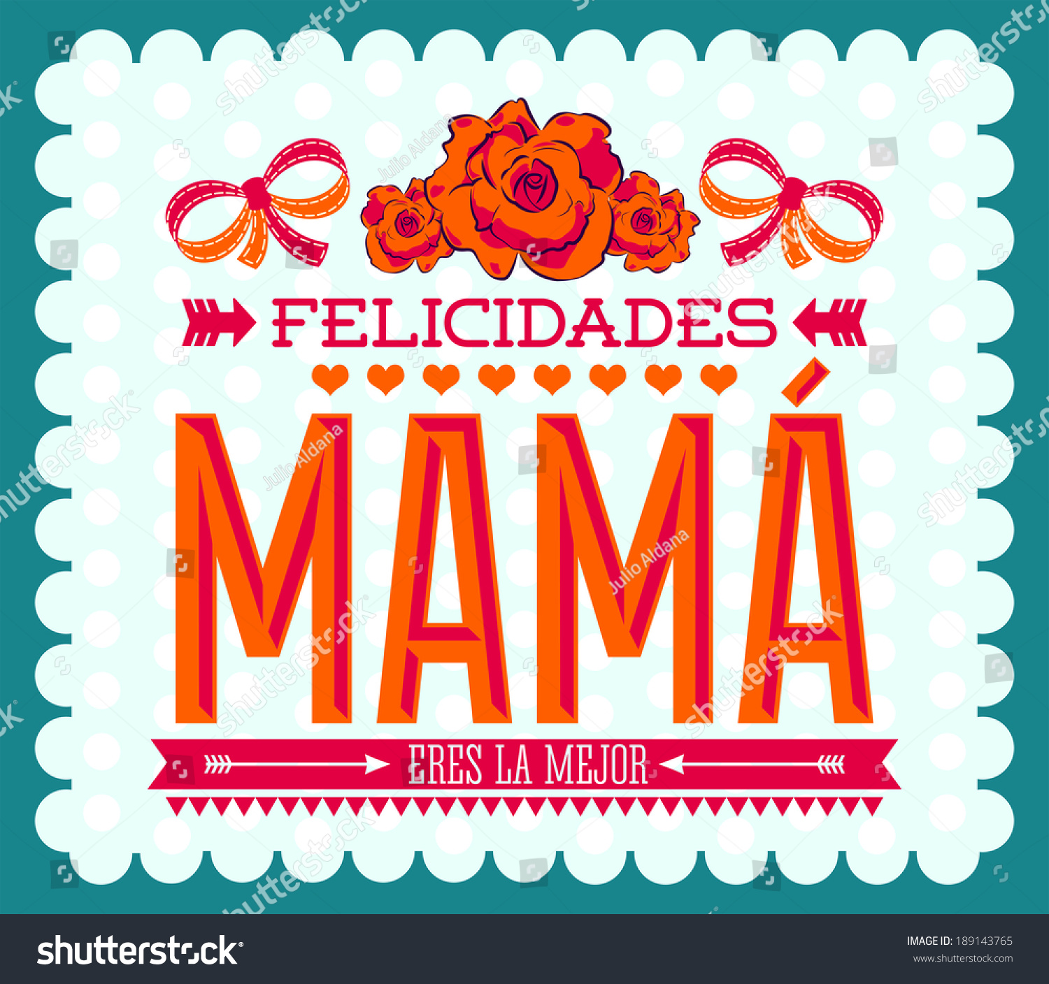 Felicidades Mama Congrats Mother Spanish Text Stock Vector (Royalty ...