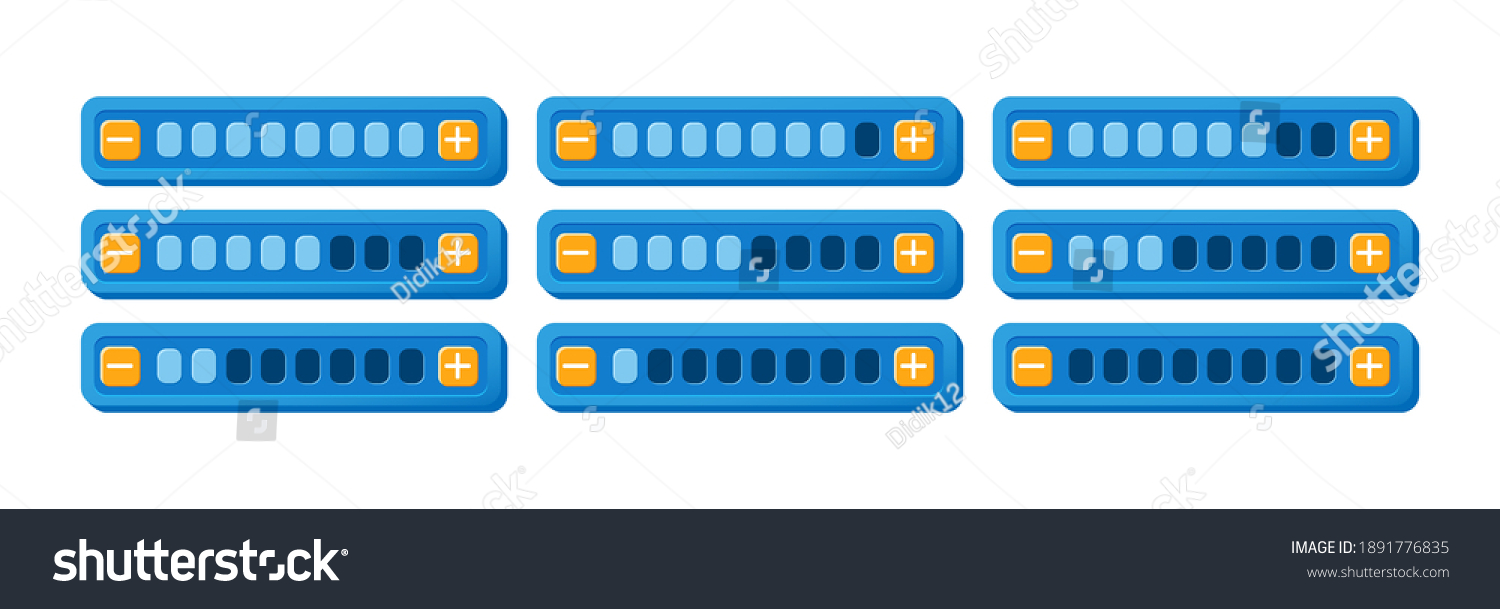 Set Funny Colorful Game Ui Progress Stock Vector (Royalty Free ...