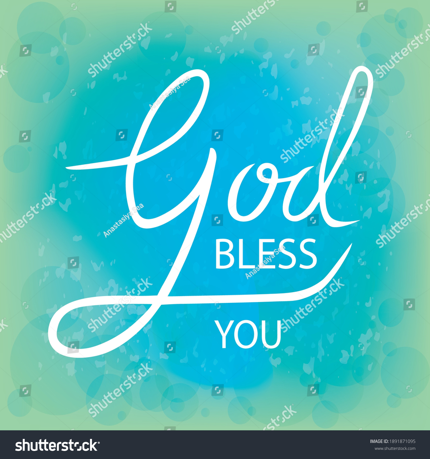 Vector Illustration God Bless You Text Stock Vector (Royalty Free ...