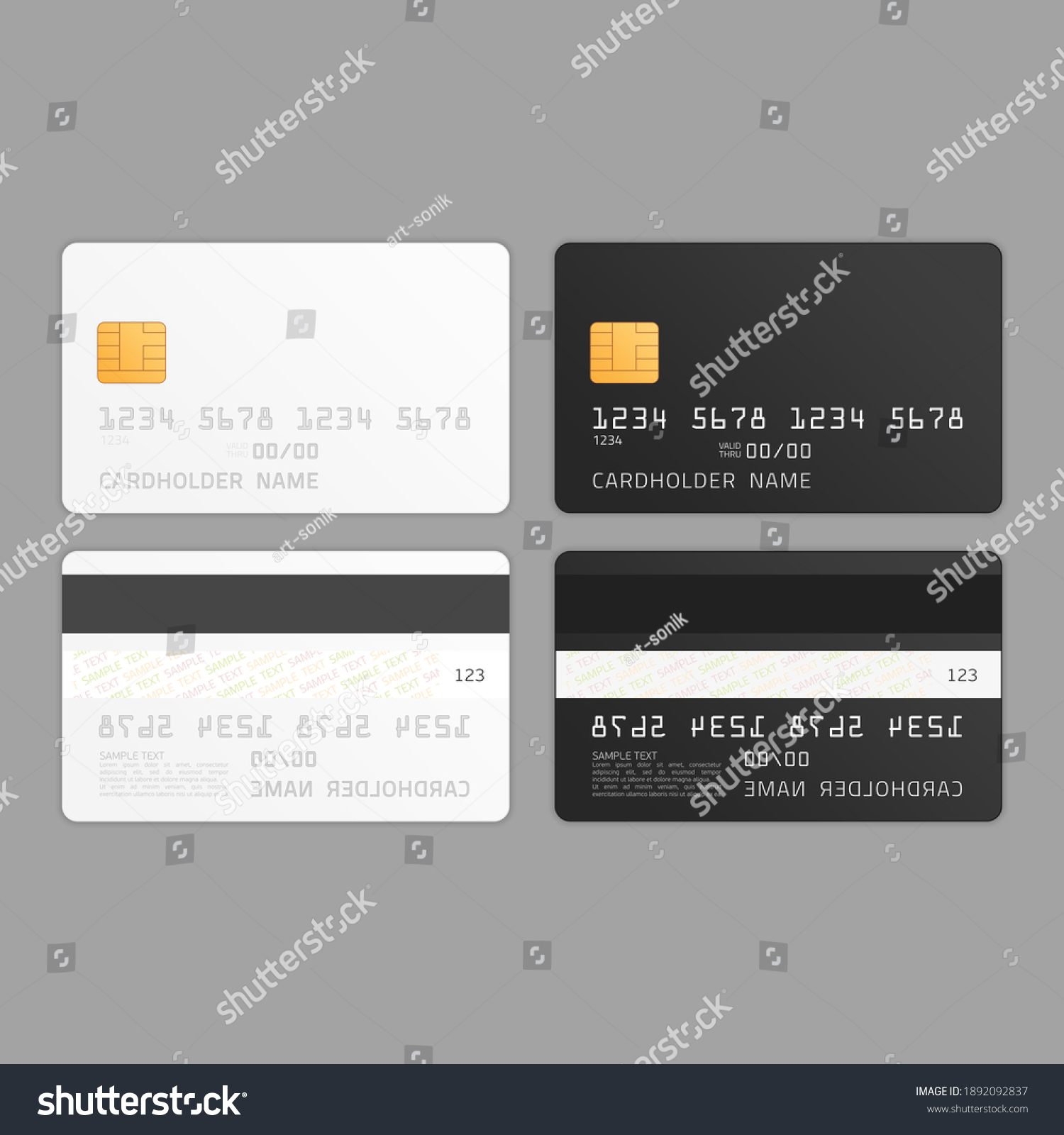 Mockup Credit Card Worlds Map Empty Stock Illustration 1892092837 ...