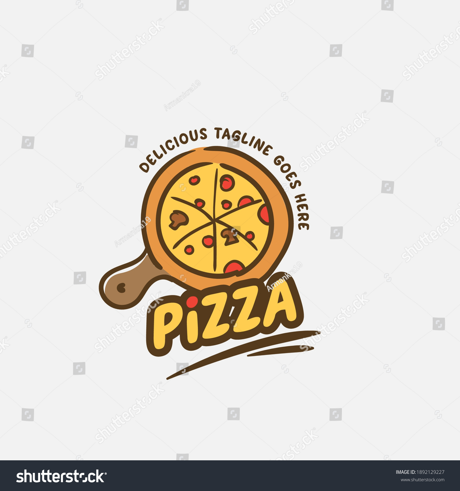 Pizza Logo Template Pizza Label Template Stock Vector (royalty Free 