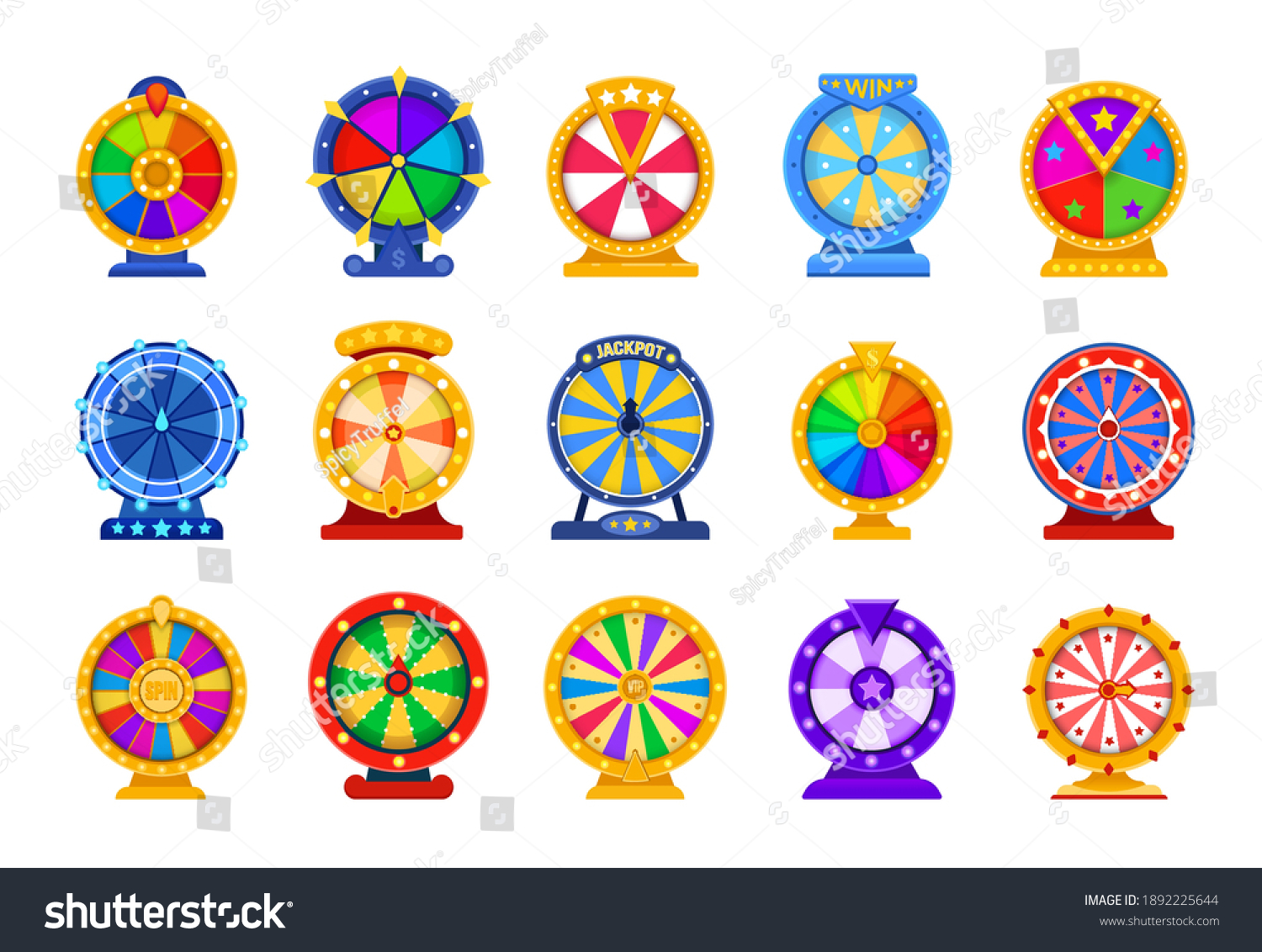 Spin Wheels Cartoon Lottery Circle Fortune Stock Vector (Royalty Free ...