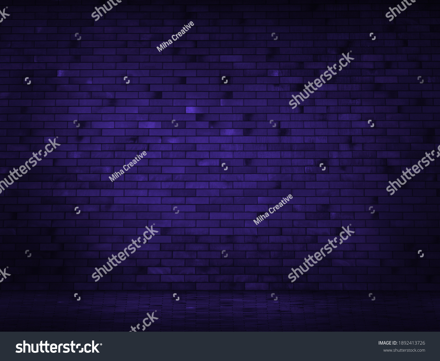 Brick Blue Neon Wall Background Copy Stock Photo 1892413726 | Shutterstock