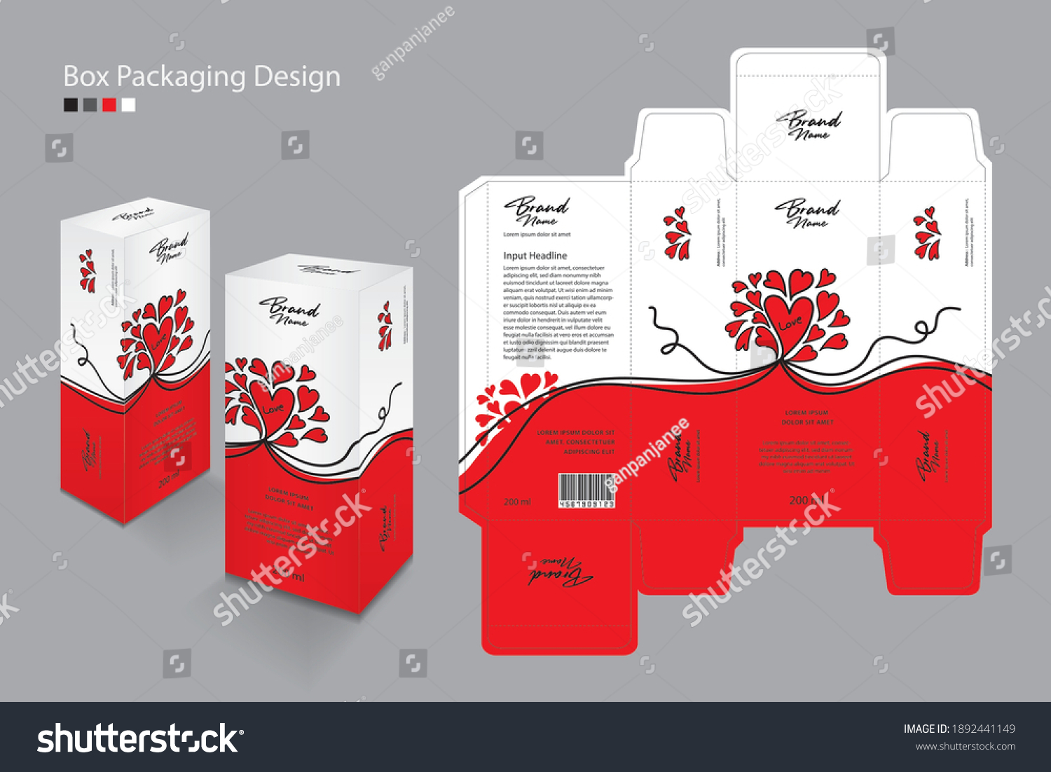 Packaging Box Packaging Design Template Cosmetic เวกเตอร์สต็อก ปลอด