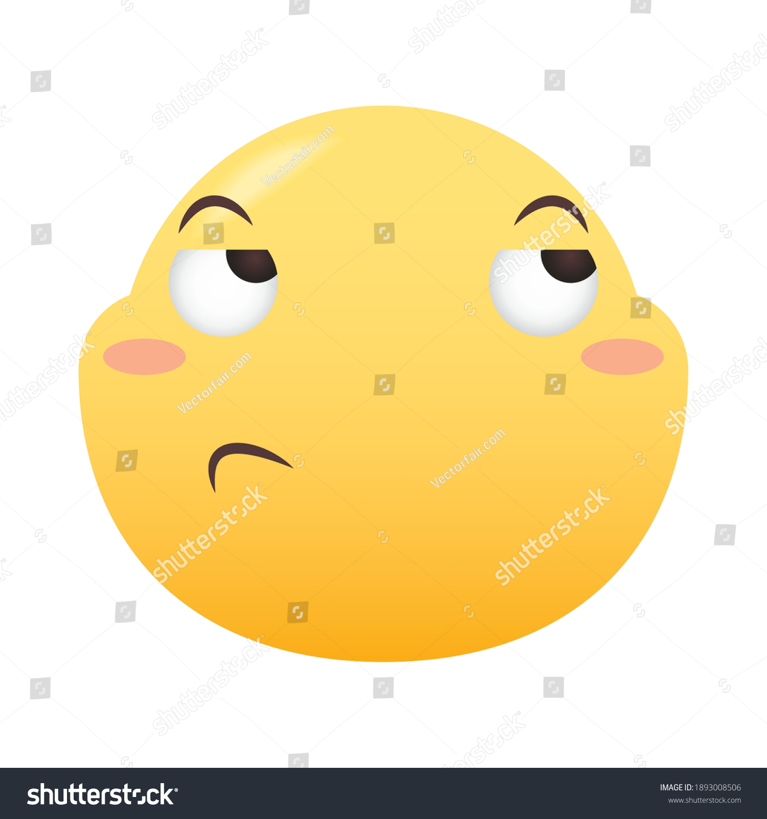 Emoji Face Rolling Eyes Design Emoticon Stock Vector (Royalty Free ...