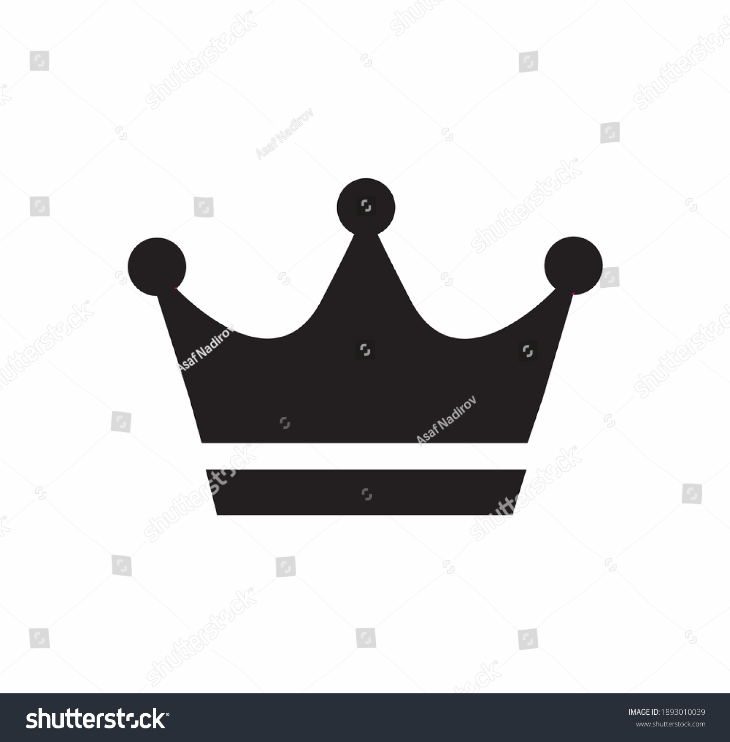 Crown Icon Vector On White Background Stock Vector (Royalty Free ...