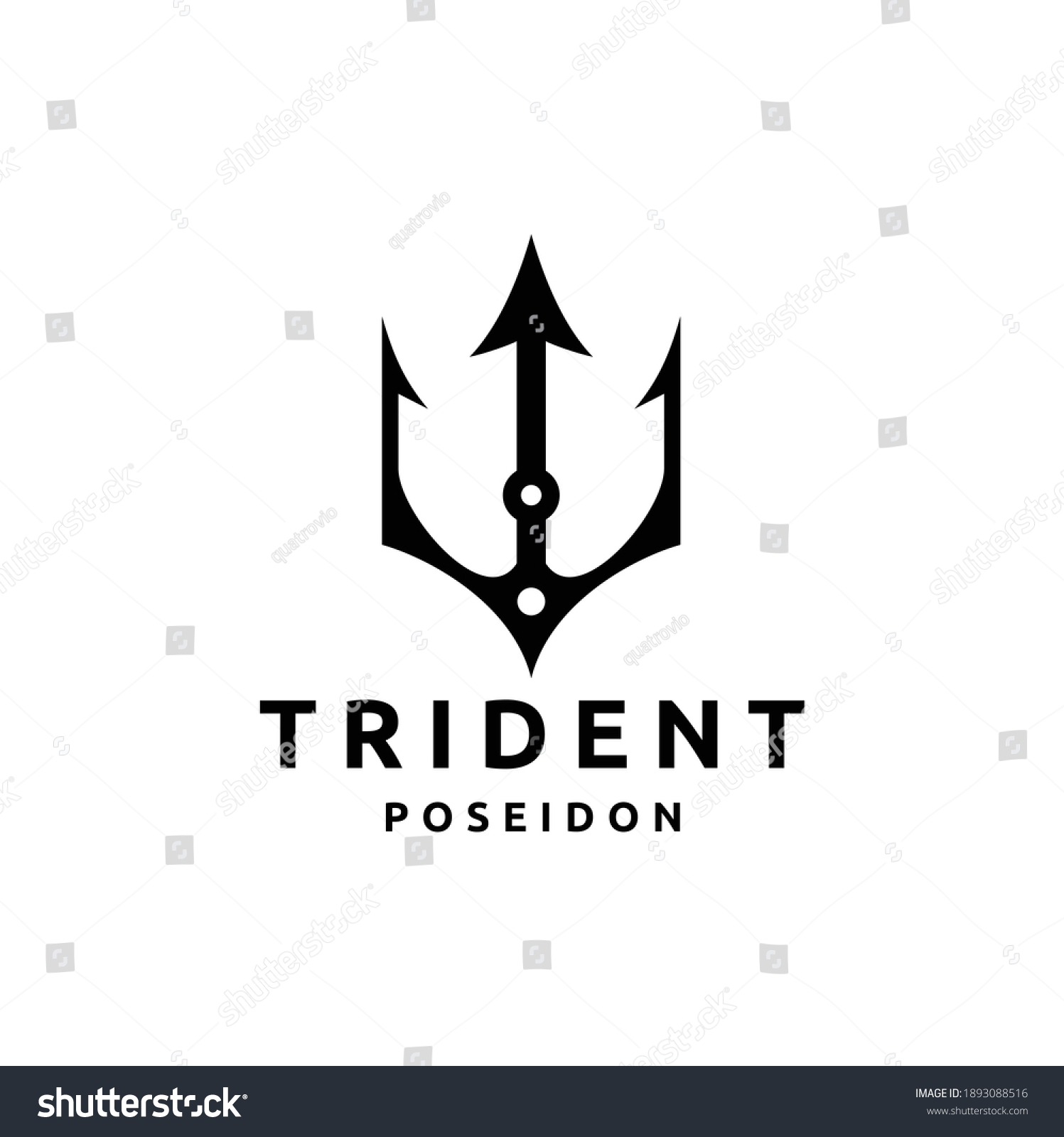 Vintage Trident Spear Poseidon Neptune God Stock Vector (Royalty Free ...