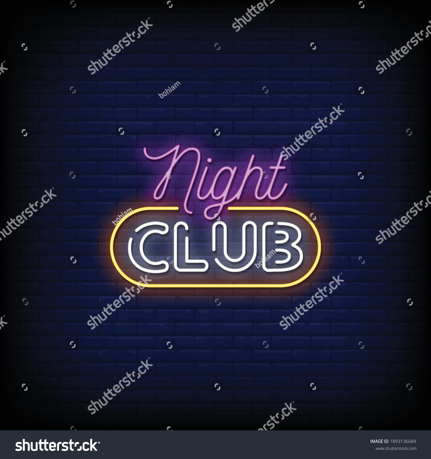 Night Club Neon Signs Style Text Stock Vector (Royalty Free) 1893136684 ...