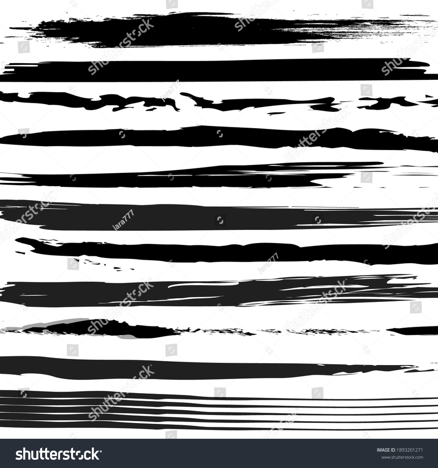 Abstract Colorfu Black Paint Brush Strokes Stock Vector (Royalty Free ...