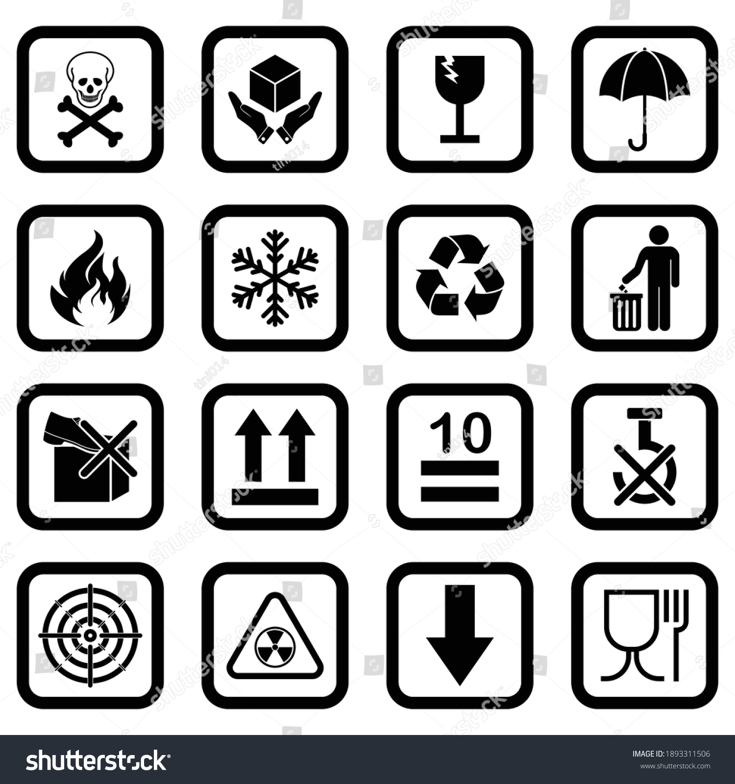 Packaging Product Icon Set Vector Sign Stock Vector (royalty Free 