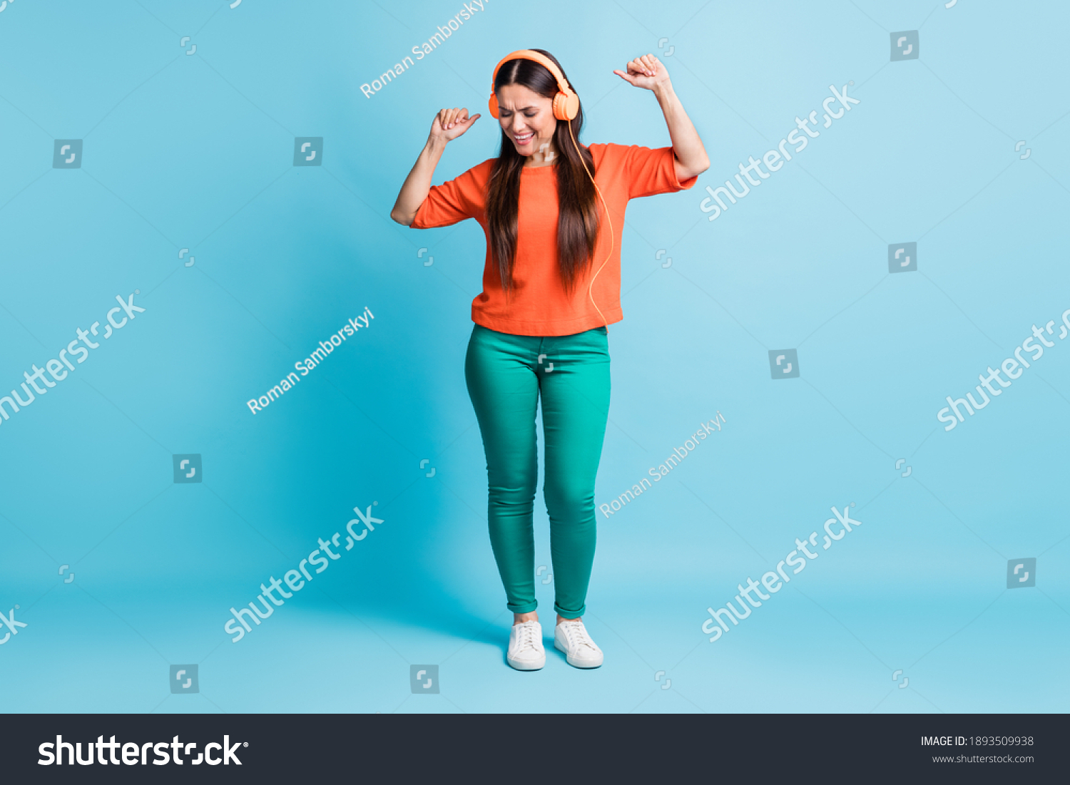 Full Size Portrait Charming Person Dance Stock Photo 1893509938 ...