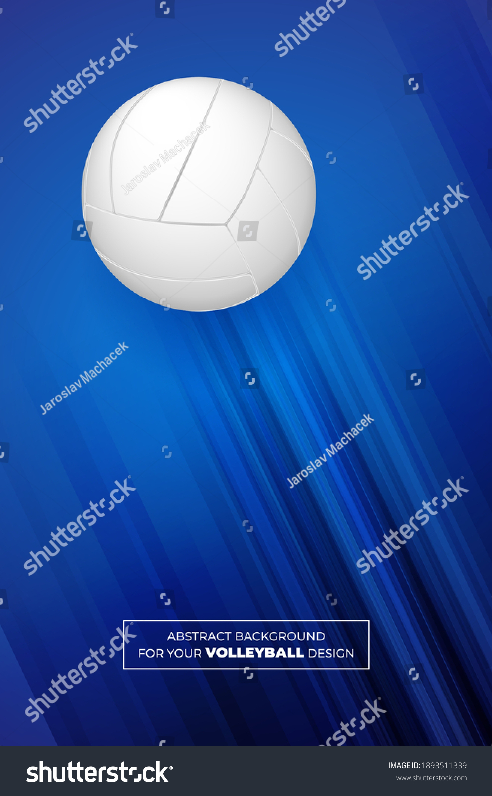 Abstract Blue Background Stripes Volleyball Ball Stock Vector (Royalty ...