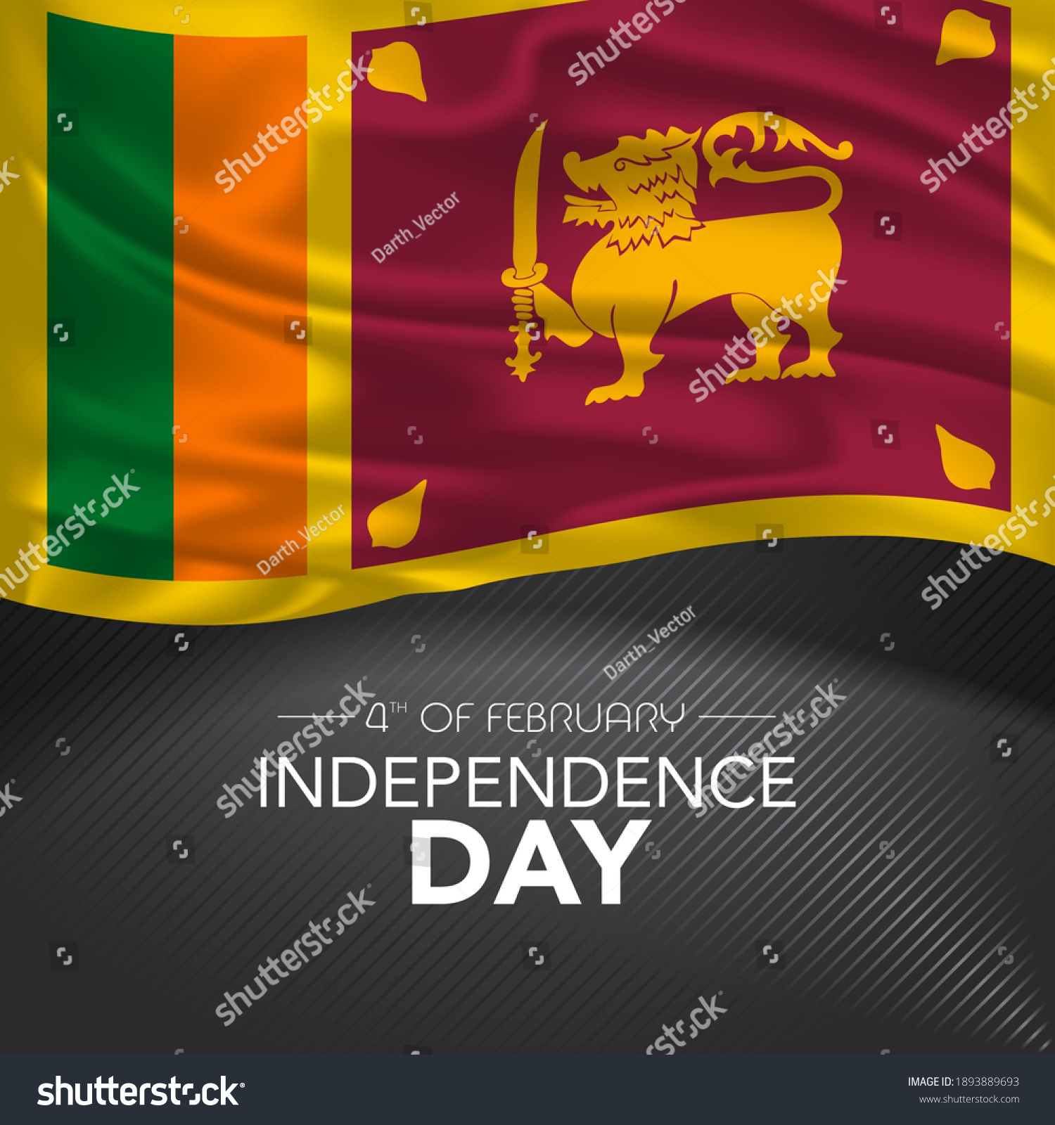 Sri Lanka Happy Independence Day Greeting Stock Vector (Royalty Free ...