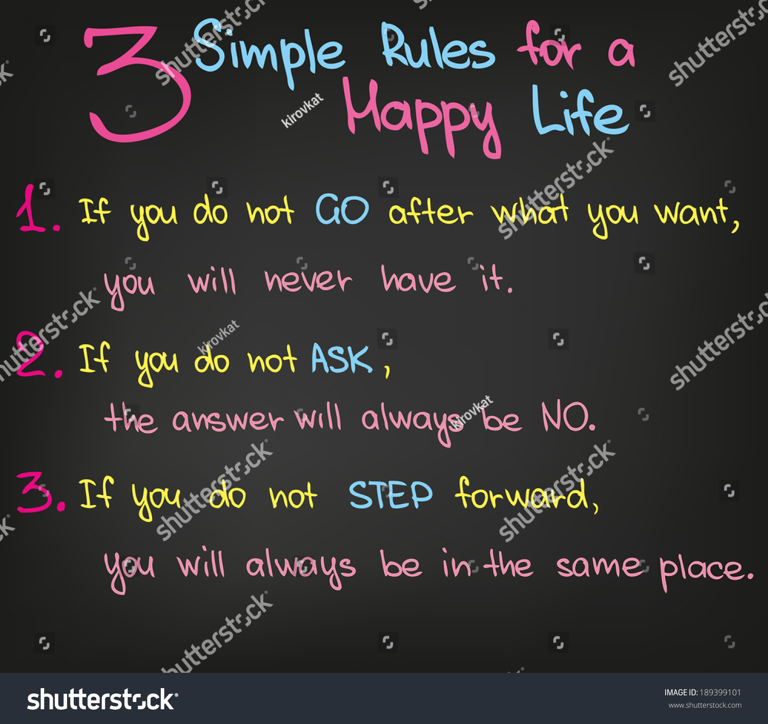 3 Simple Rules Life Stock Vector (Royalty Free) 189399101 | Shutterstock