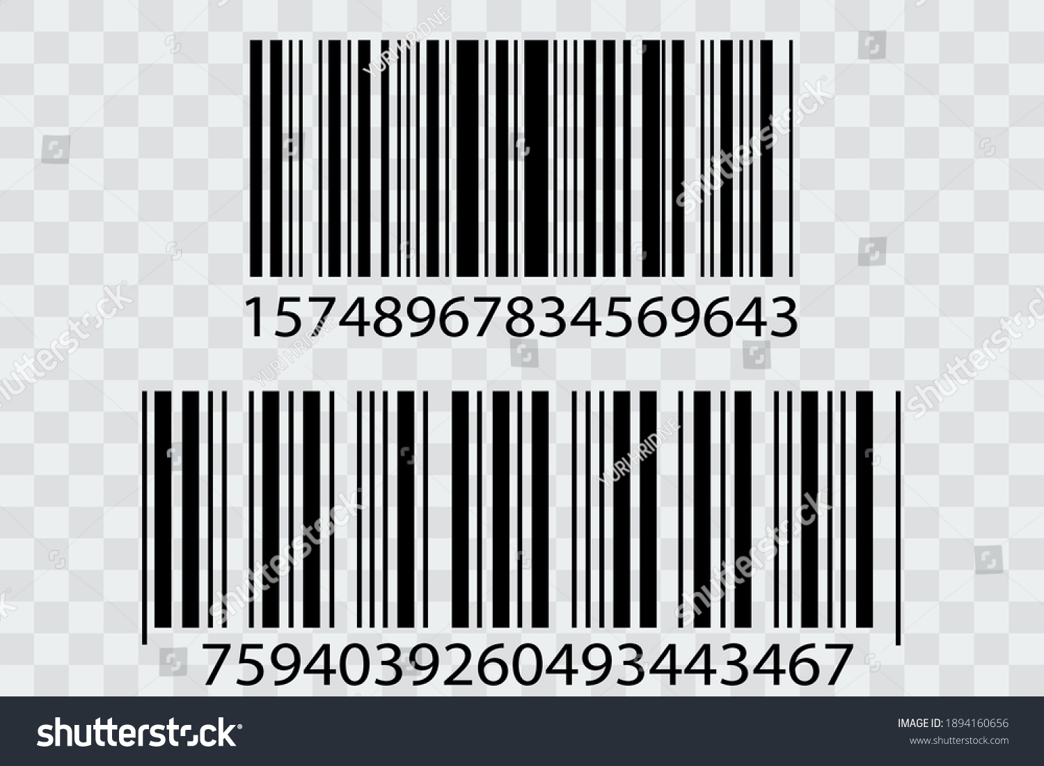 Barcode Isolated On Transparent Background Vector Stock Vector Royalty Free