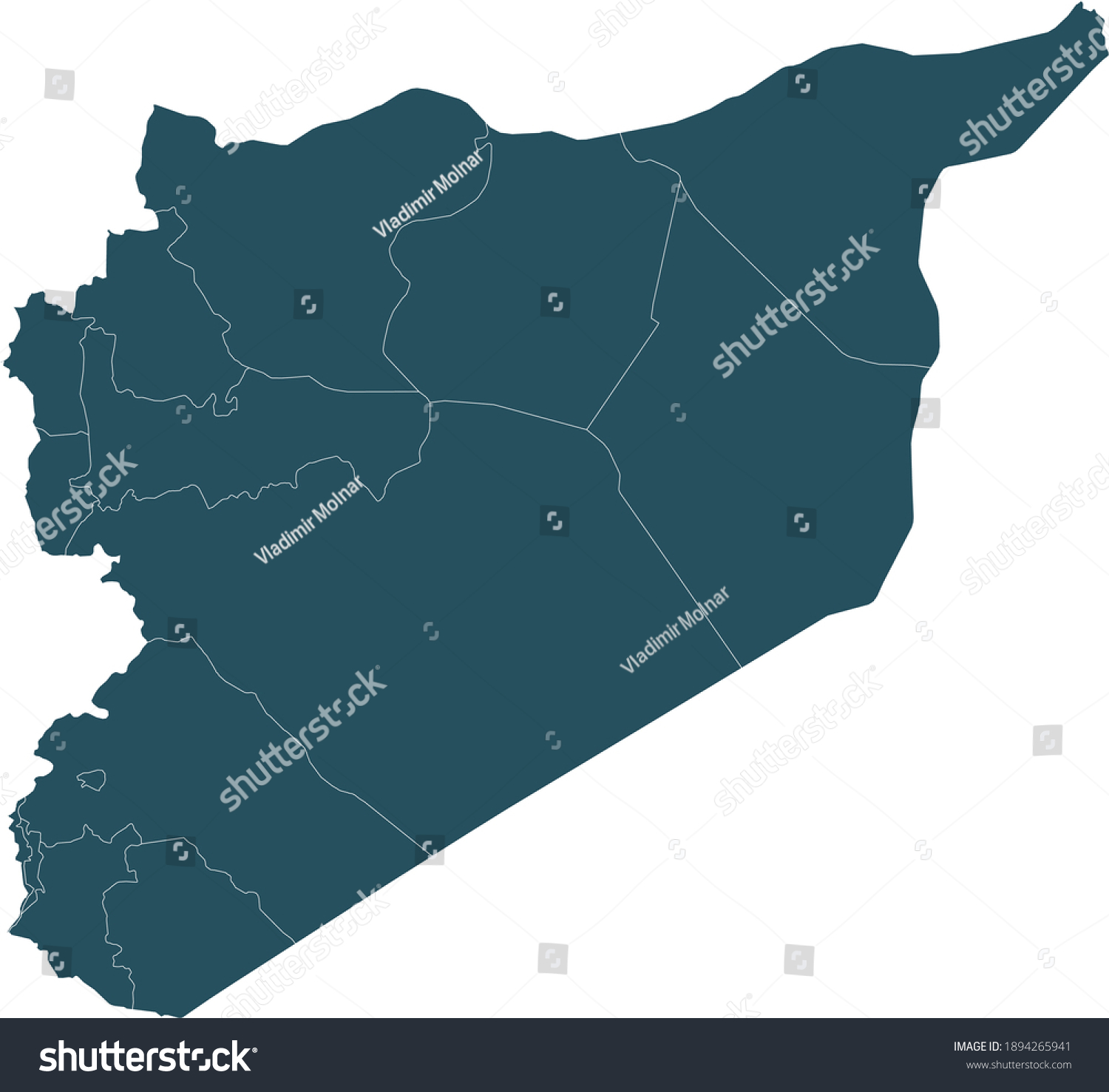 Vector Illustration Syria Map Stock Vector (Royalty Free) 1894265941 ...