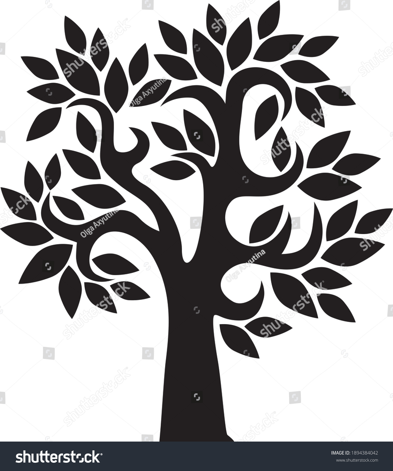 Decorative Tree Series Vector Illustration Stock Vector (Royalty Free ...