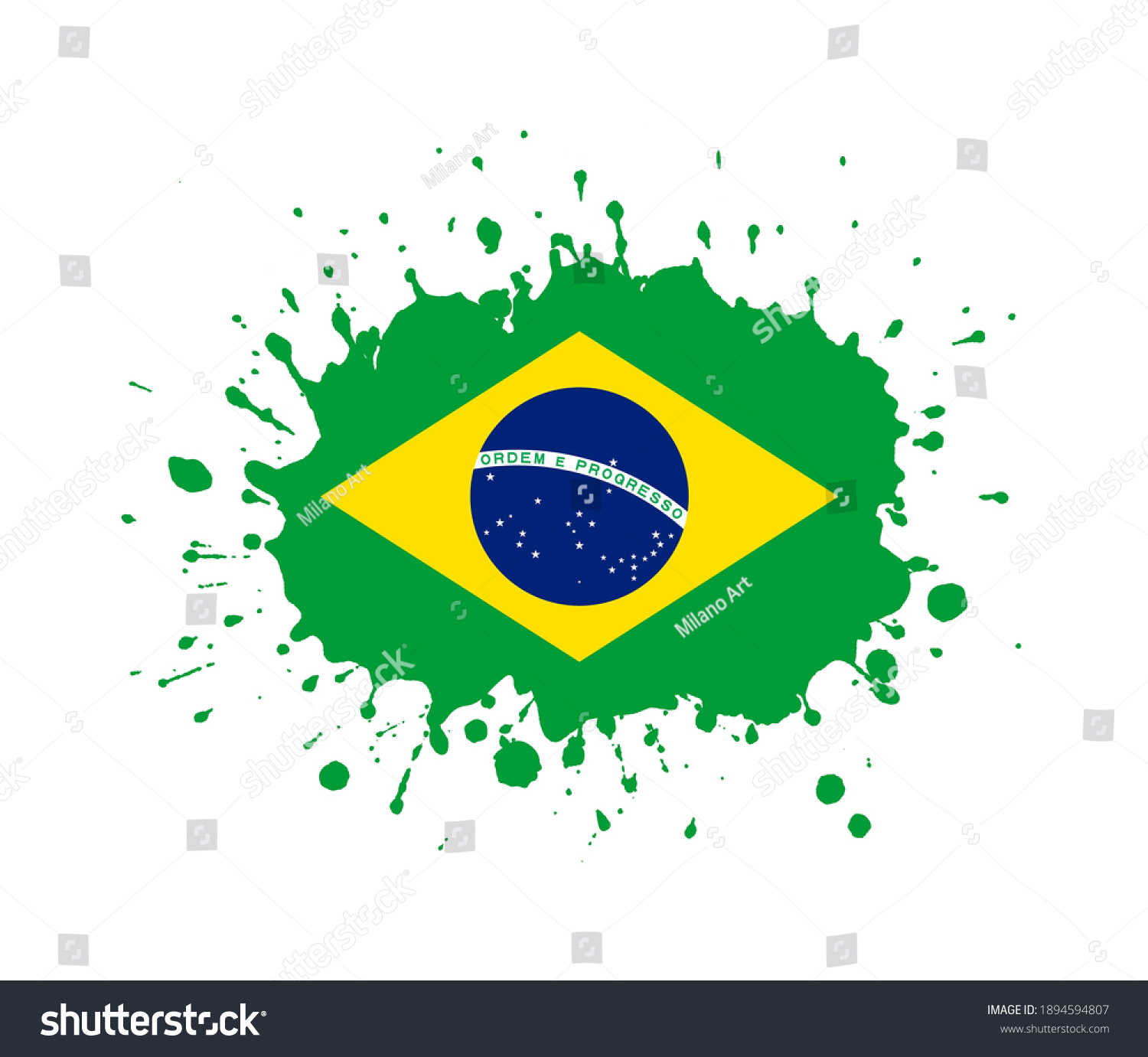 Vector Splash Brazil Flag Stock Vector Royalty Free Shutterstock