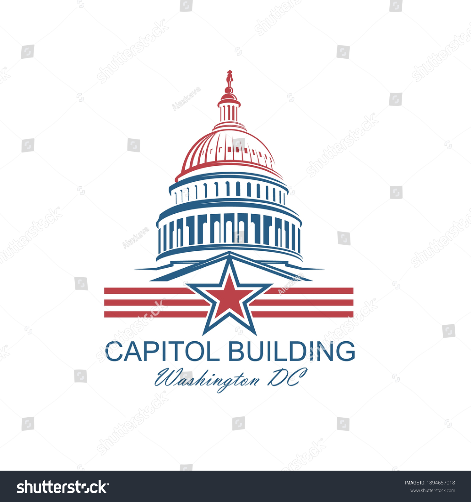 United States Capitol Building Icon Washington Stock Vector (Royalty ...