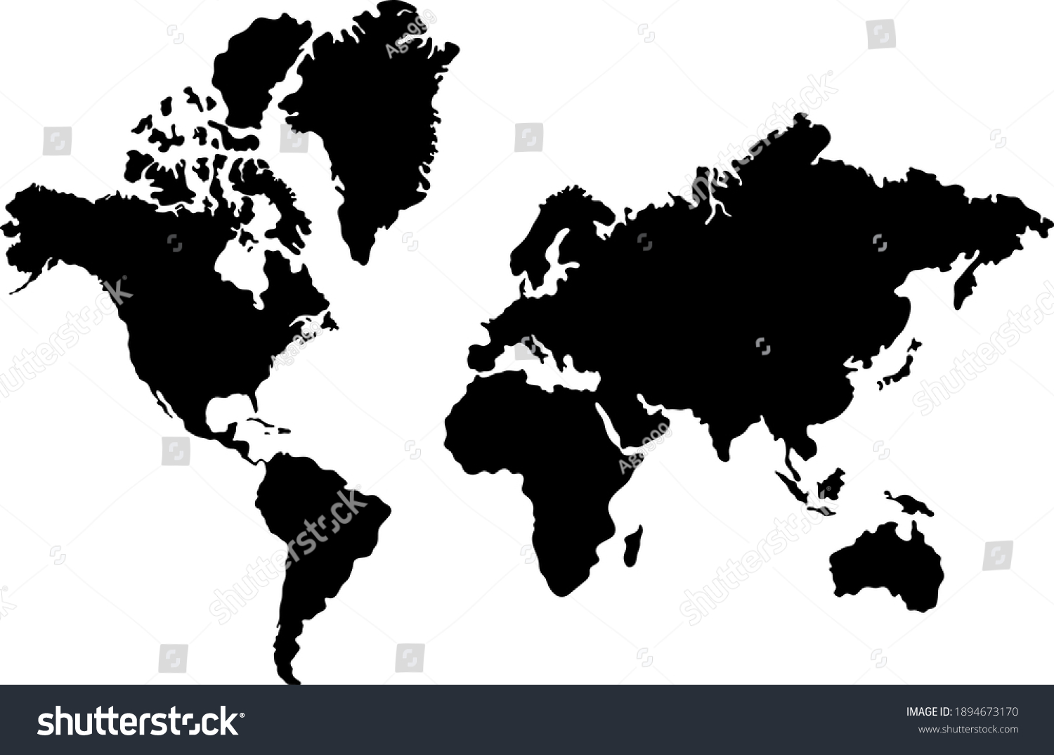 World Map Icon Black White Vector Stock Vector (Royalty Free ...