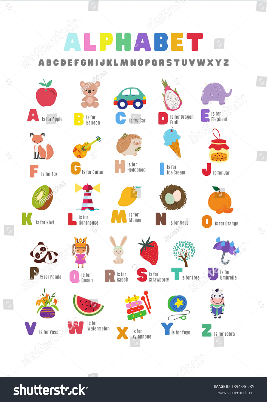 Full Alphabet Atterective Animated Characters Stock Illustration ...