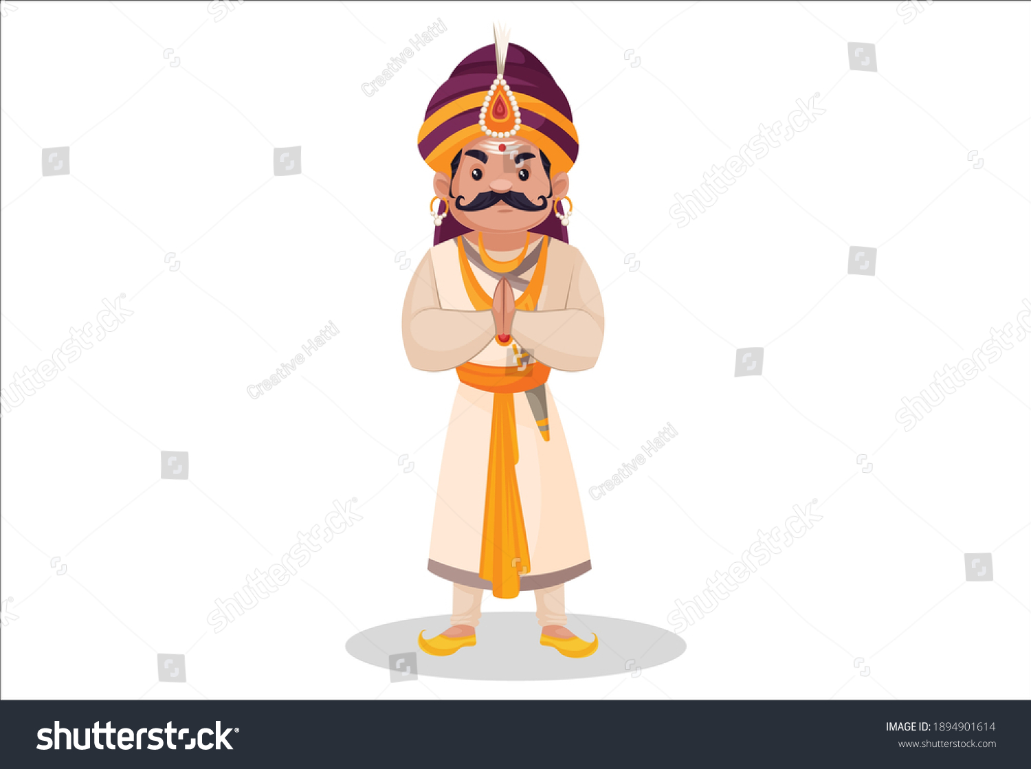 Prithviraj Chauhan Standing Greet Hands Vector Stock Vector (Royalty ...