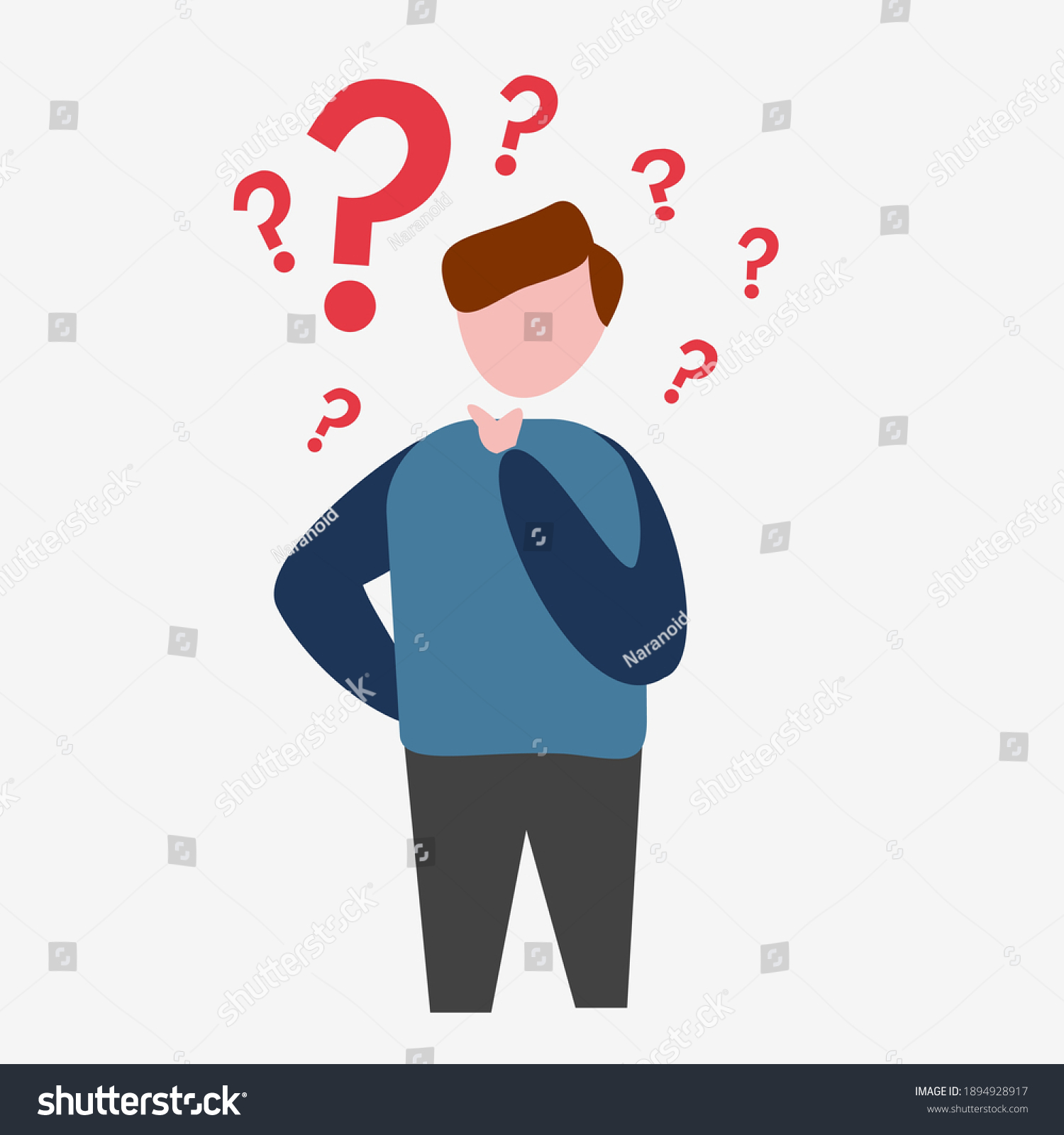 Illustration Someone Who Looks Confused Man Stock Vector (Royalty Free ...