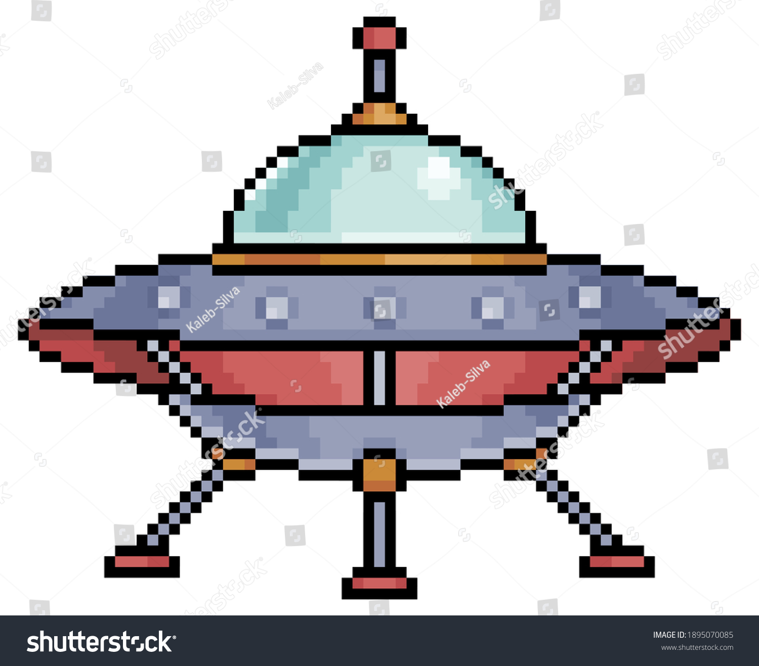 Pixel Art Alien Spaceship Item 8bit Stock Vector (Royalty Free ...