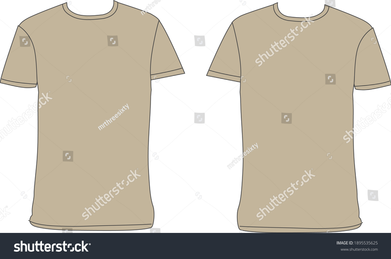 Blank Tshirt Mockup Vactor Template Clothing Stock Vector (Royalty Free ...