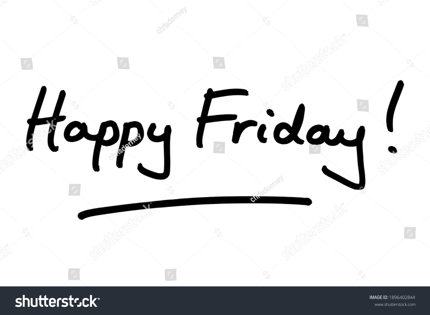 Happy Friday Handwritten On White Background Stock Illustration ...