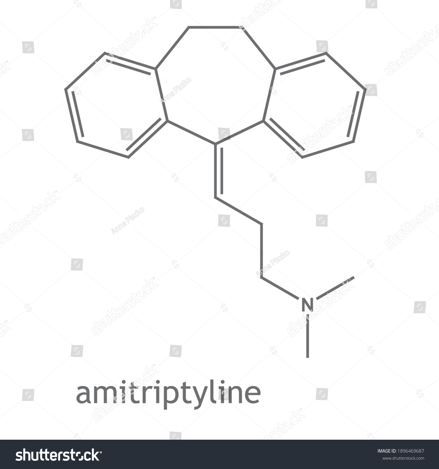 Chemical Structure Amitriptyline Tricyclic Antidepressant Tca Stock ...