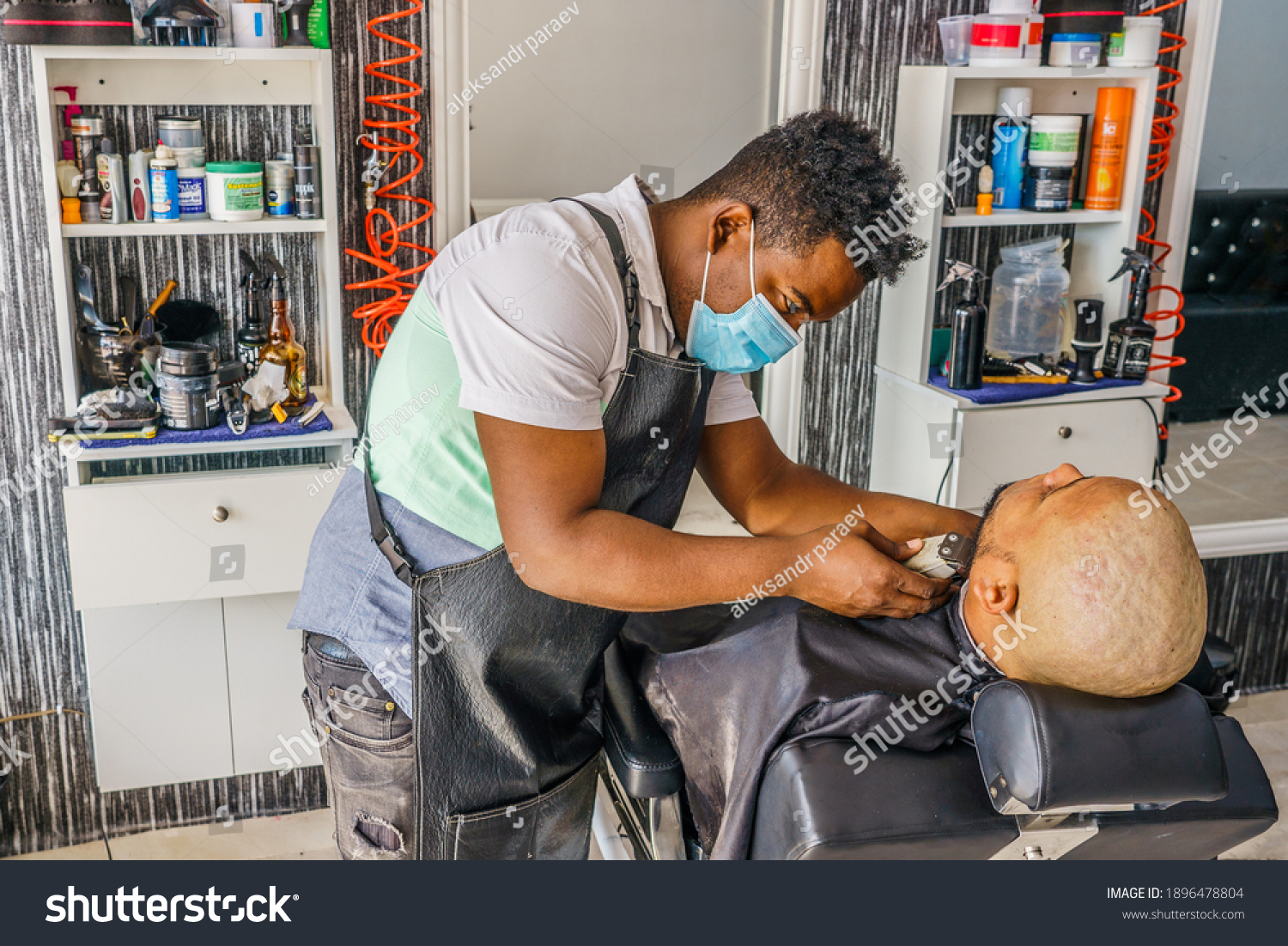 Dominican Republic Dominican Hairdresser Makes Haircut Stock Photo   Stock Photo Dominican Republic Dominican Hairdresser Makes A Haircut In A Barbershop Beauty Hairstyle And 1896478804 