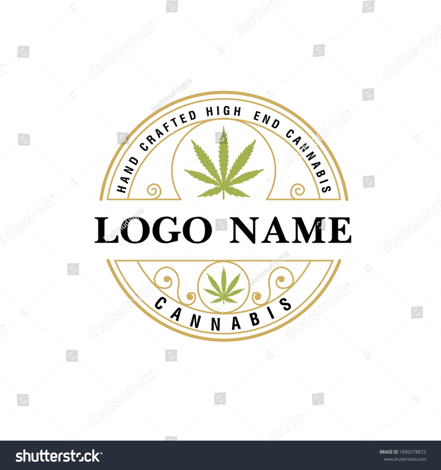 Vintage Marijuana Label Design Cannabis Health Stock Vector (Royalty ...