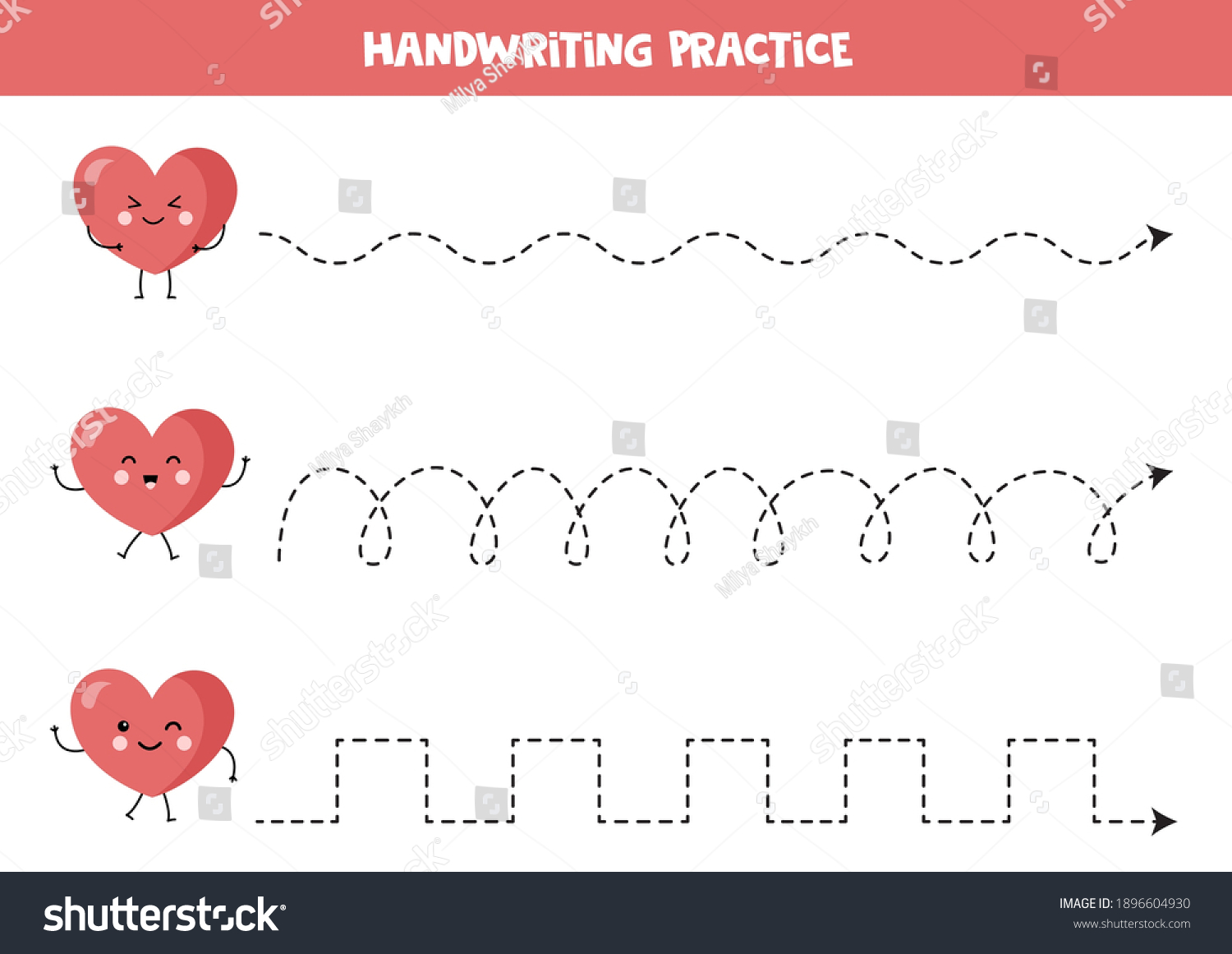 Tracing Lines Activity Page Cute Kawaii Stock Vector (Royalty Free ...