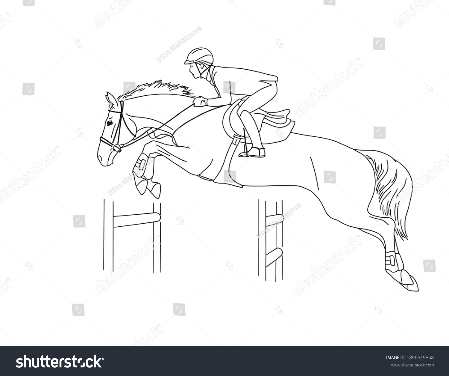 Equestrian Sports Horse Jumping Show Jumping Stock Vector (Royalty Free ...