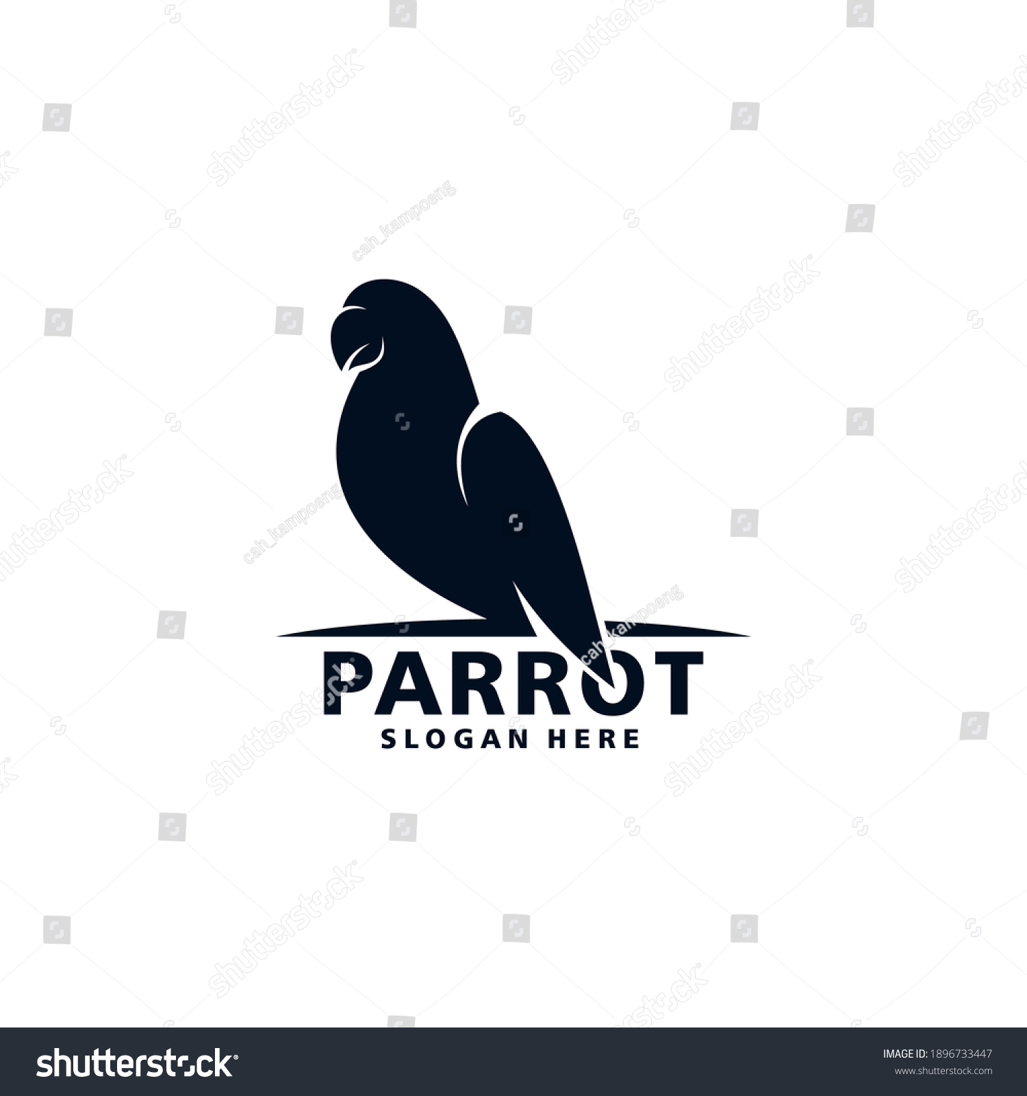 Parrot Logo Vector Dark Color On Stock Vector (Royalty Free) 1896733447 ...