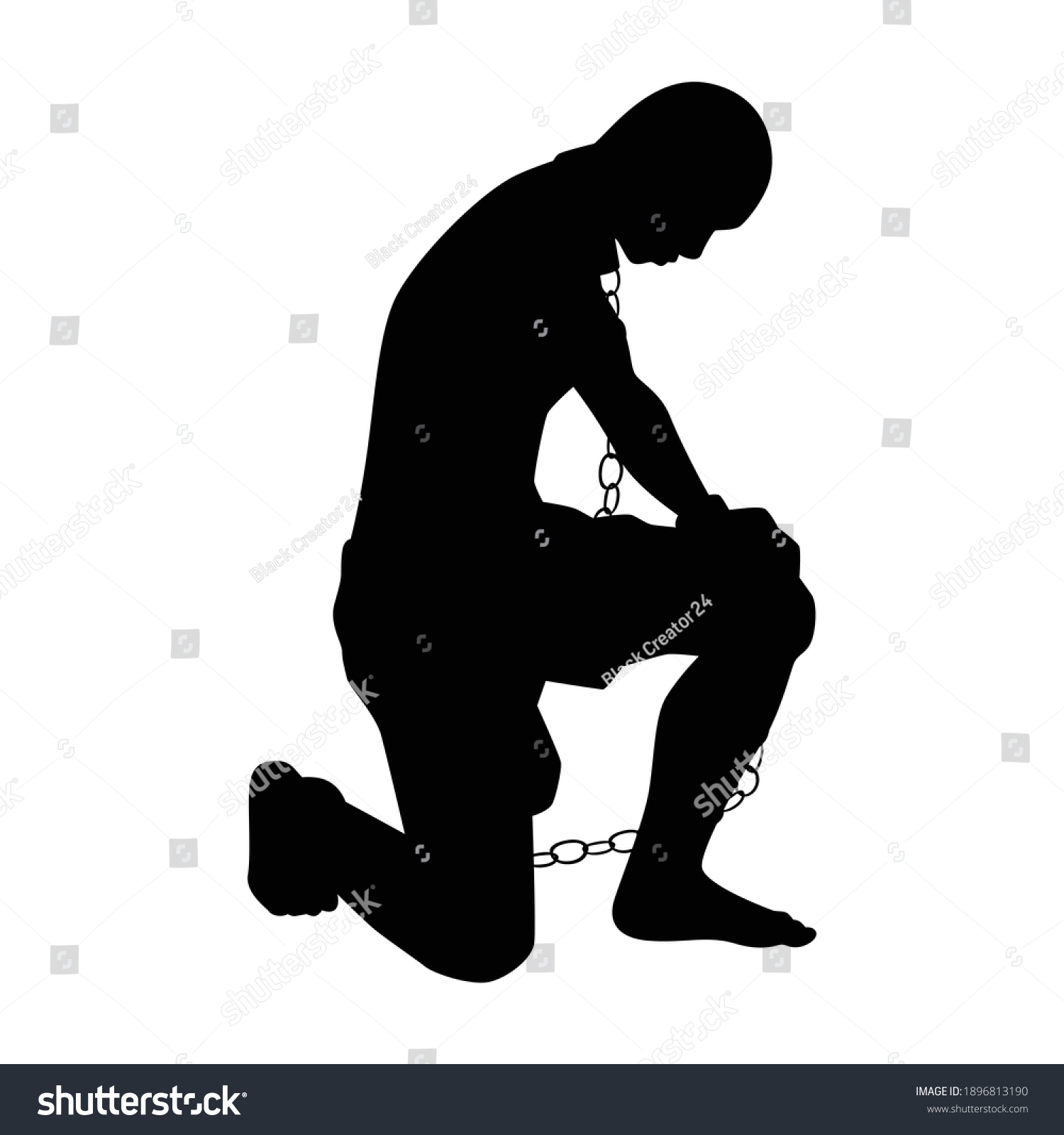 Male Slave Chain Silhouette Vector On Stock Vector Royalty Free