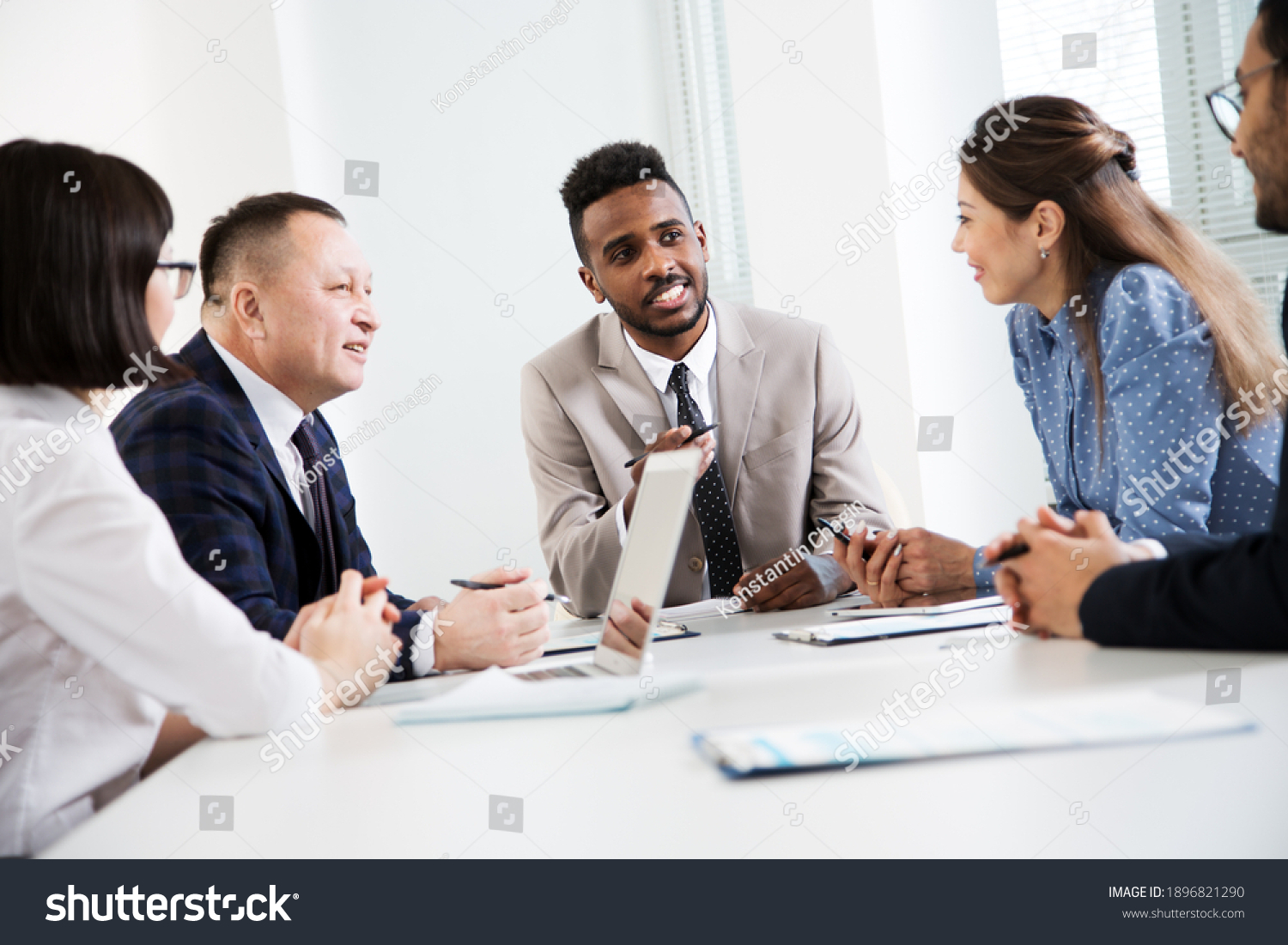 Group Business People Sitting Around Office Stock Photo 1896821290 ...