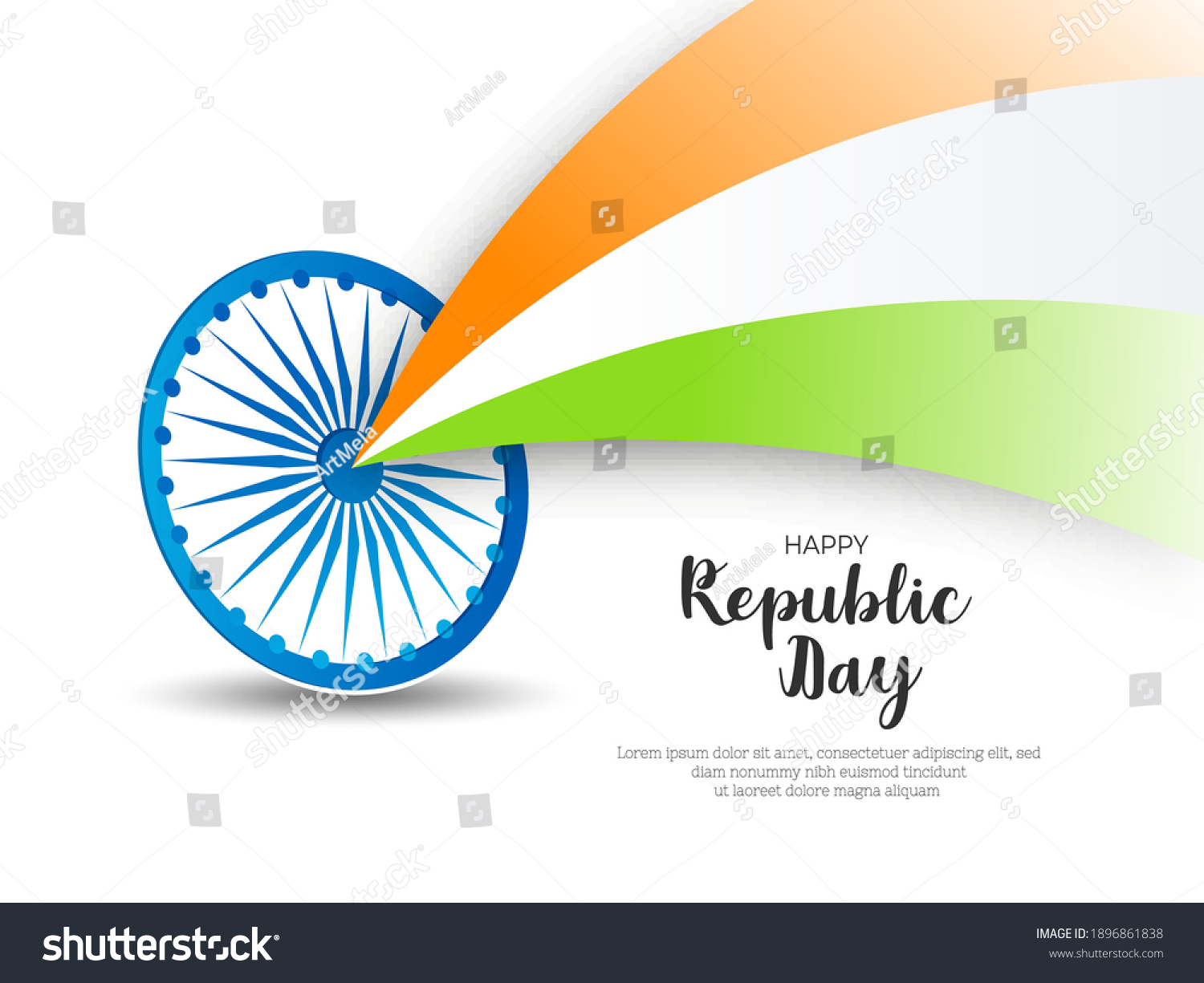 Vector Illustration Happy Republic Day Celebration Stock Vector ...