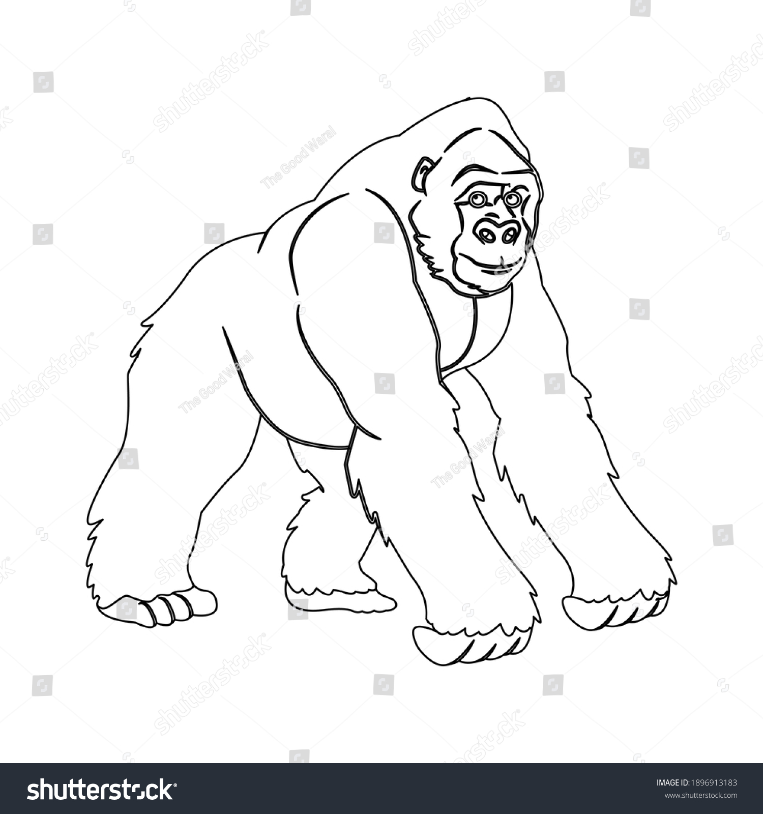 Flaticon Animal Gorilla Outline Vector Illustration Stock Vector ...